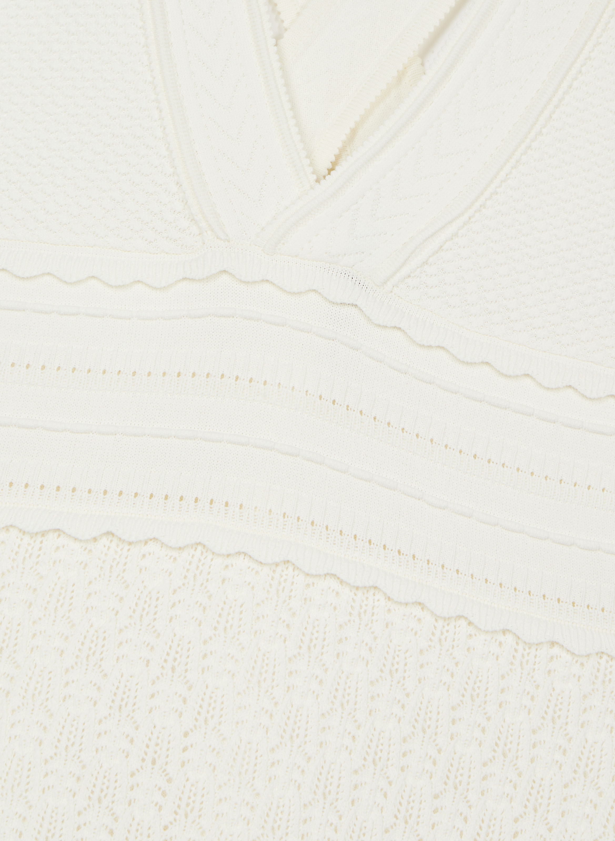 Crossed back dress in openwork knit THE KOOPLES Beige