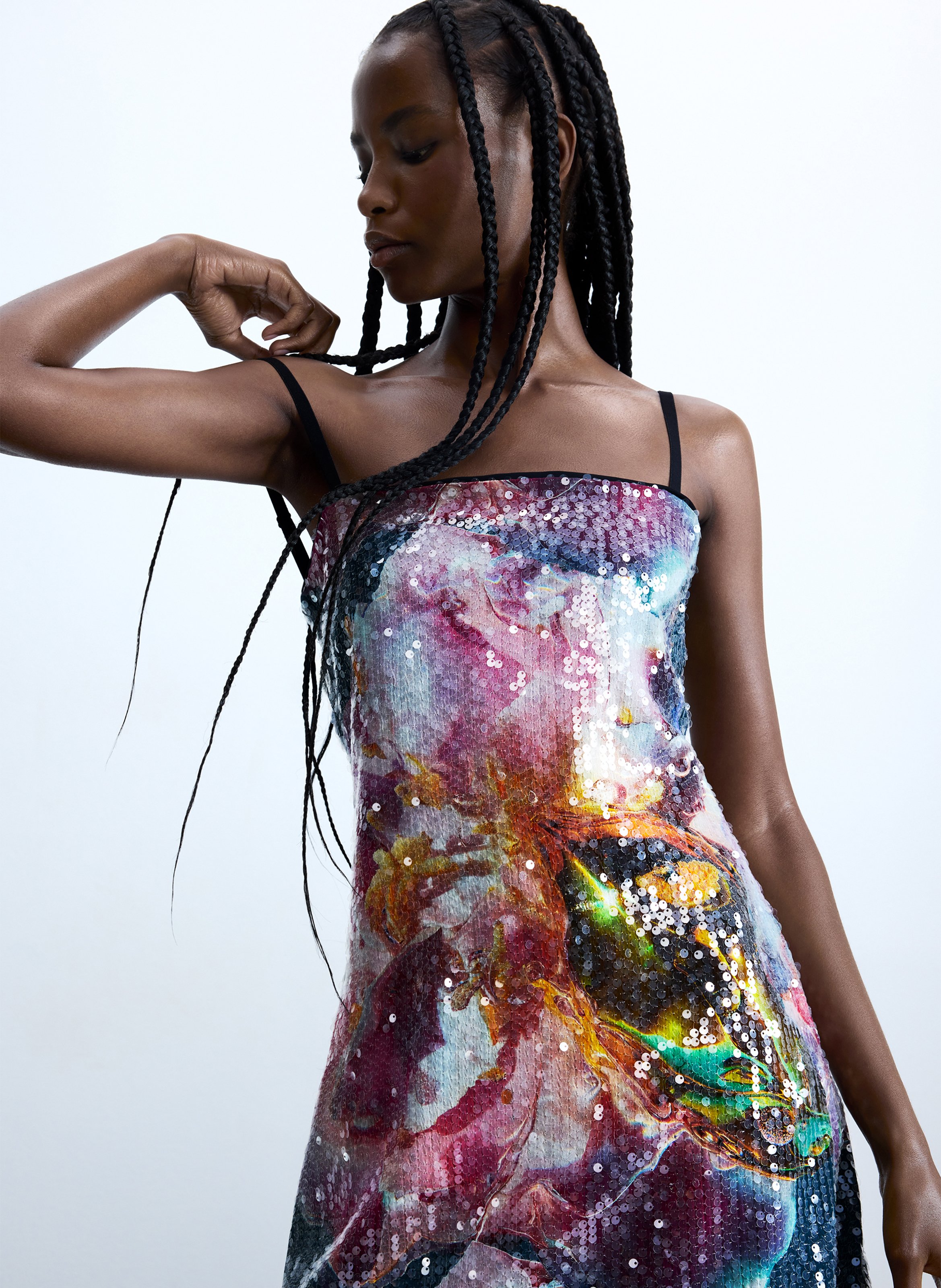 Robe courte à sequins  DESIGUAL Rouge