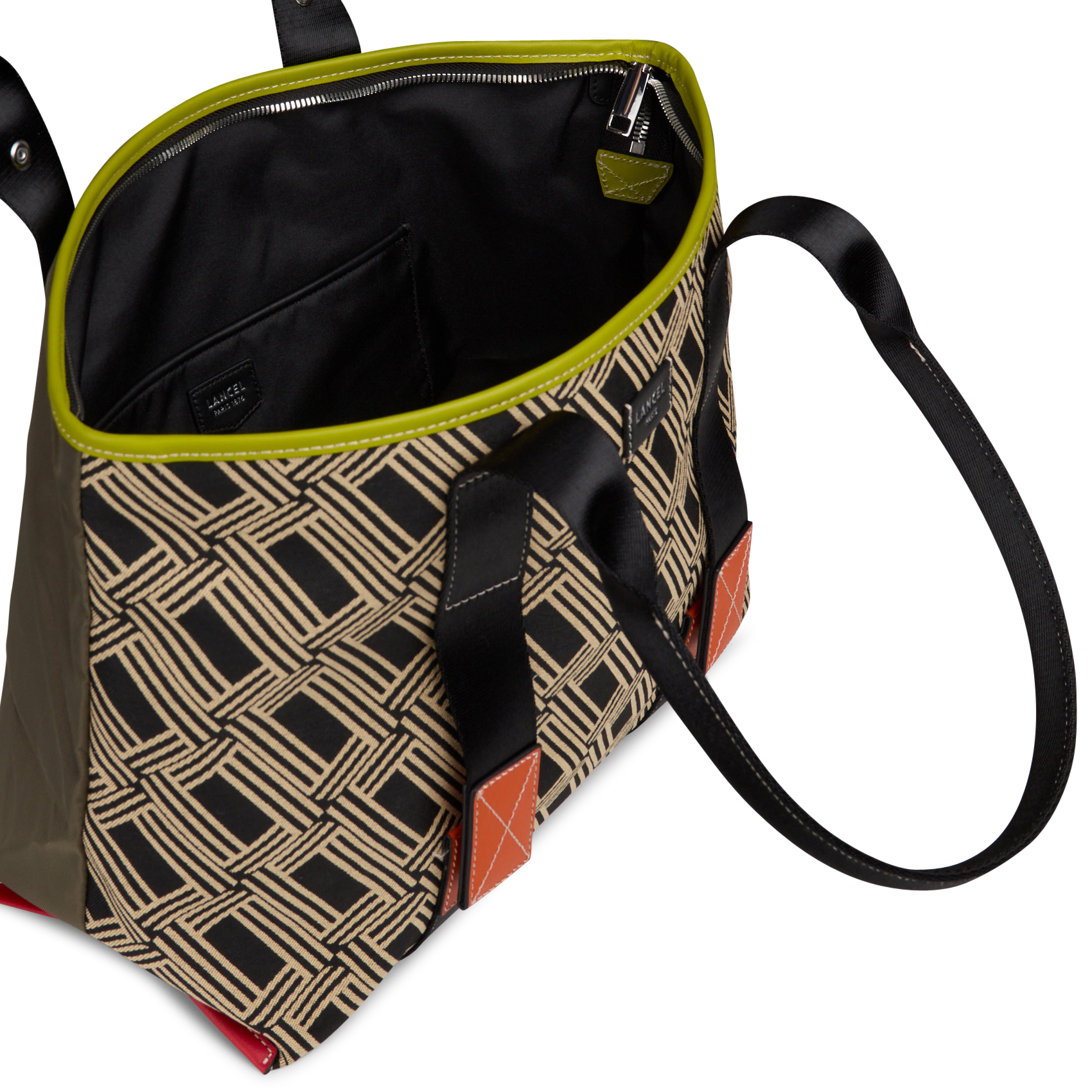 Sac zippé porté épaule imprimé LANCEL Multicolore