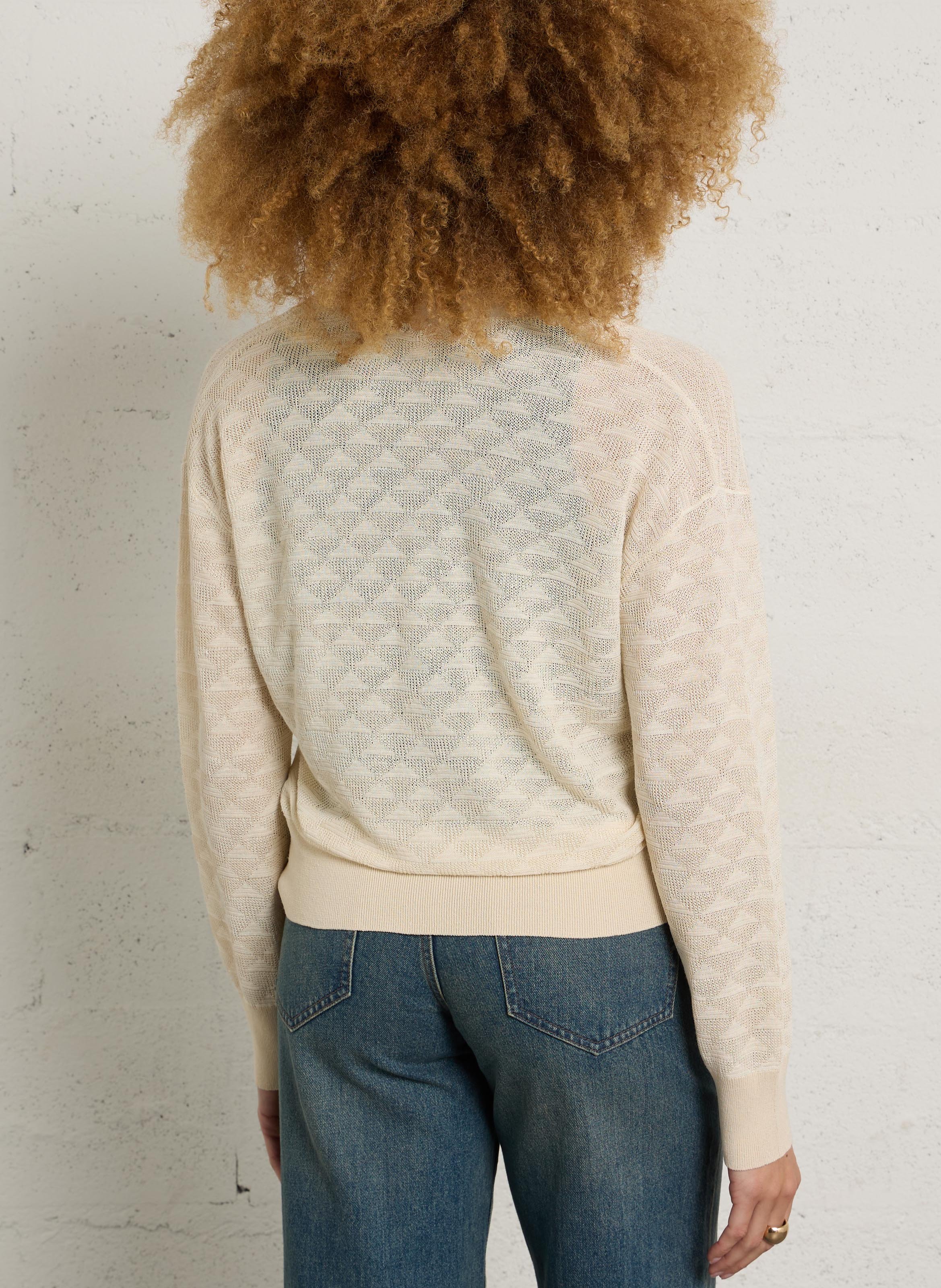 V-neck buttoned oversized cardigan BENSIMON Beige