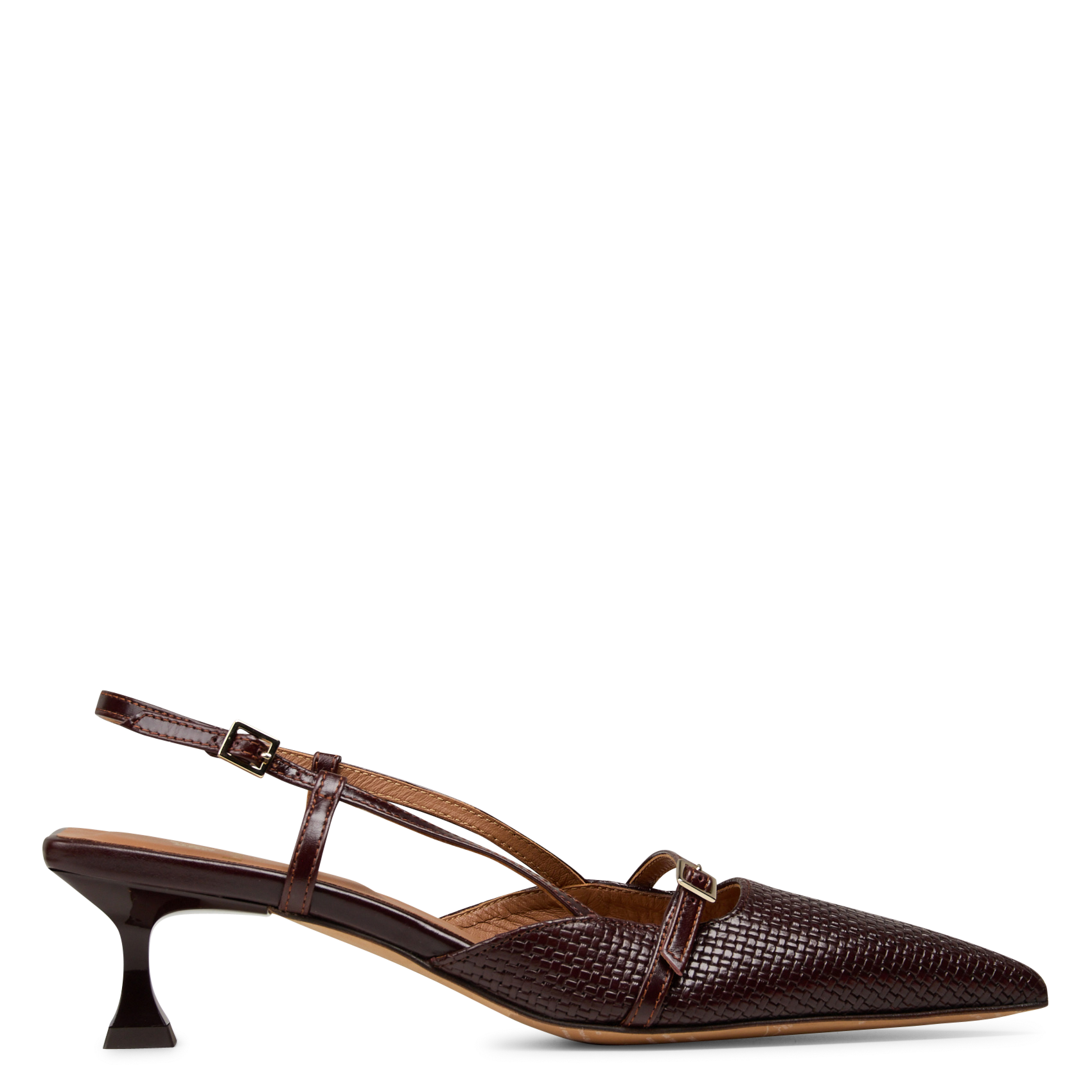 Escarpins slingback en cuir BOBBIES Marron