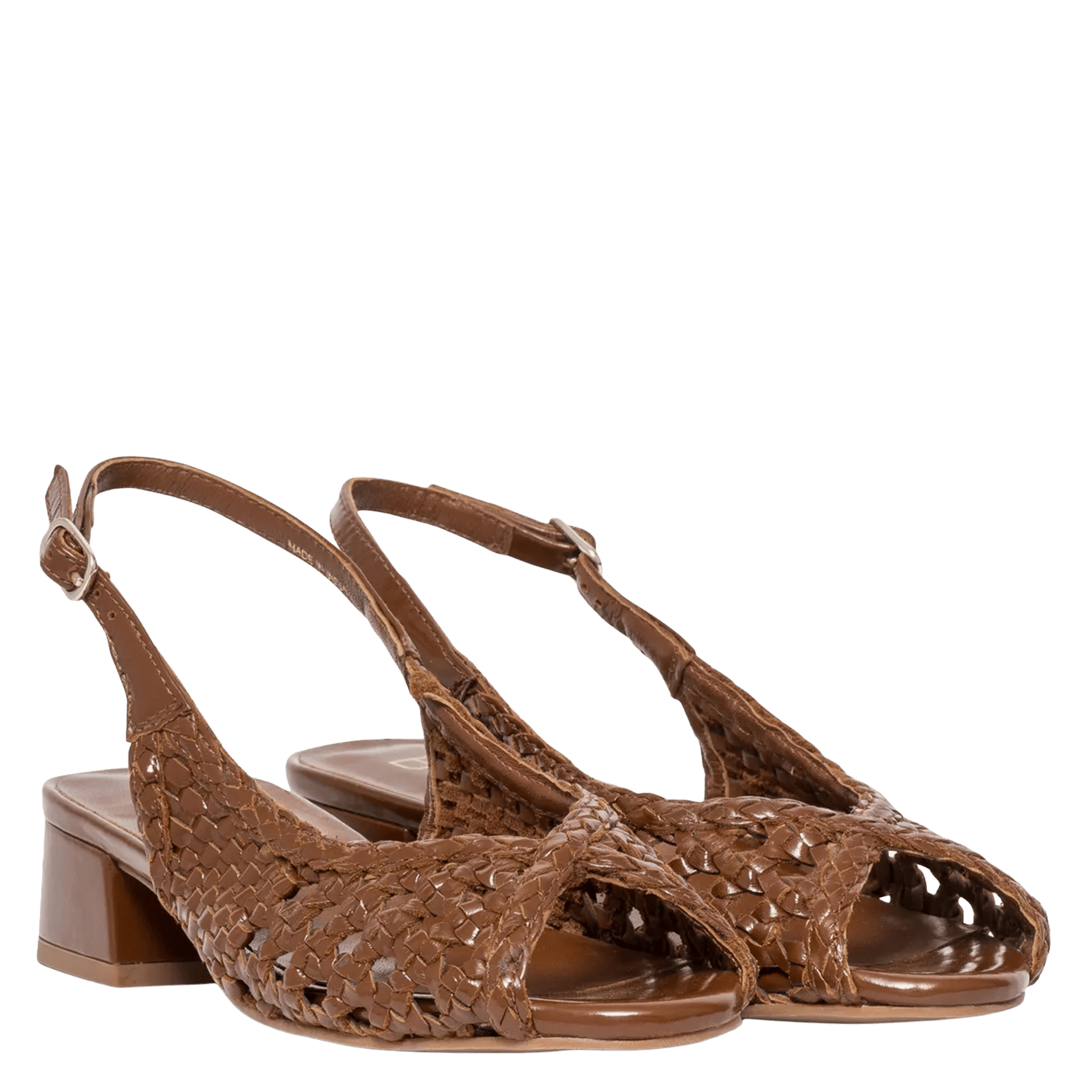 Avarca Berlin - Flache Ledersandalen mit Samt BOCAGE Braun