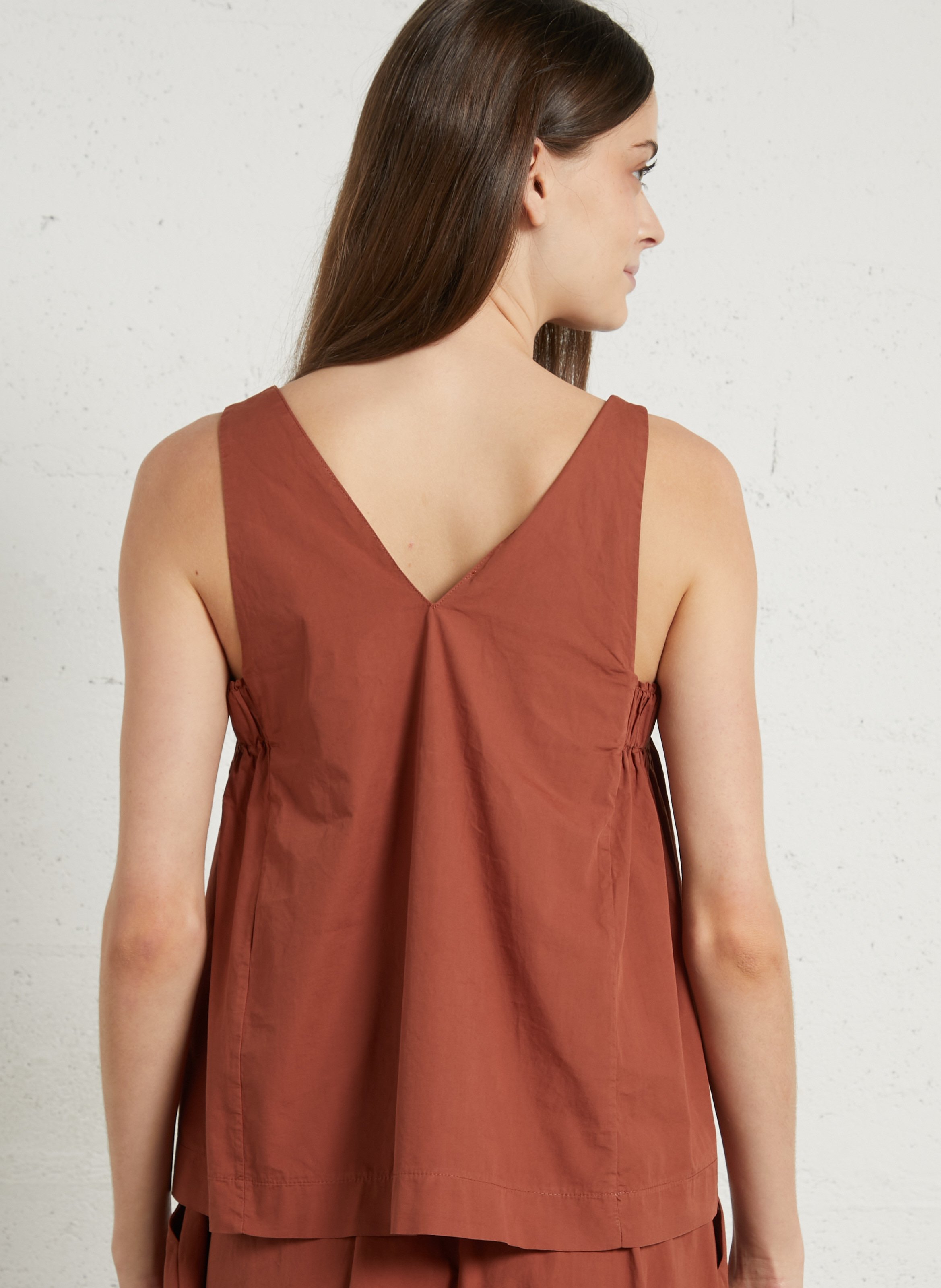Top with ample cut in cotton TINSELS Brown