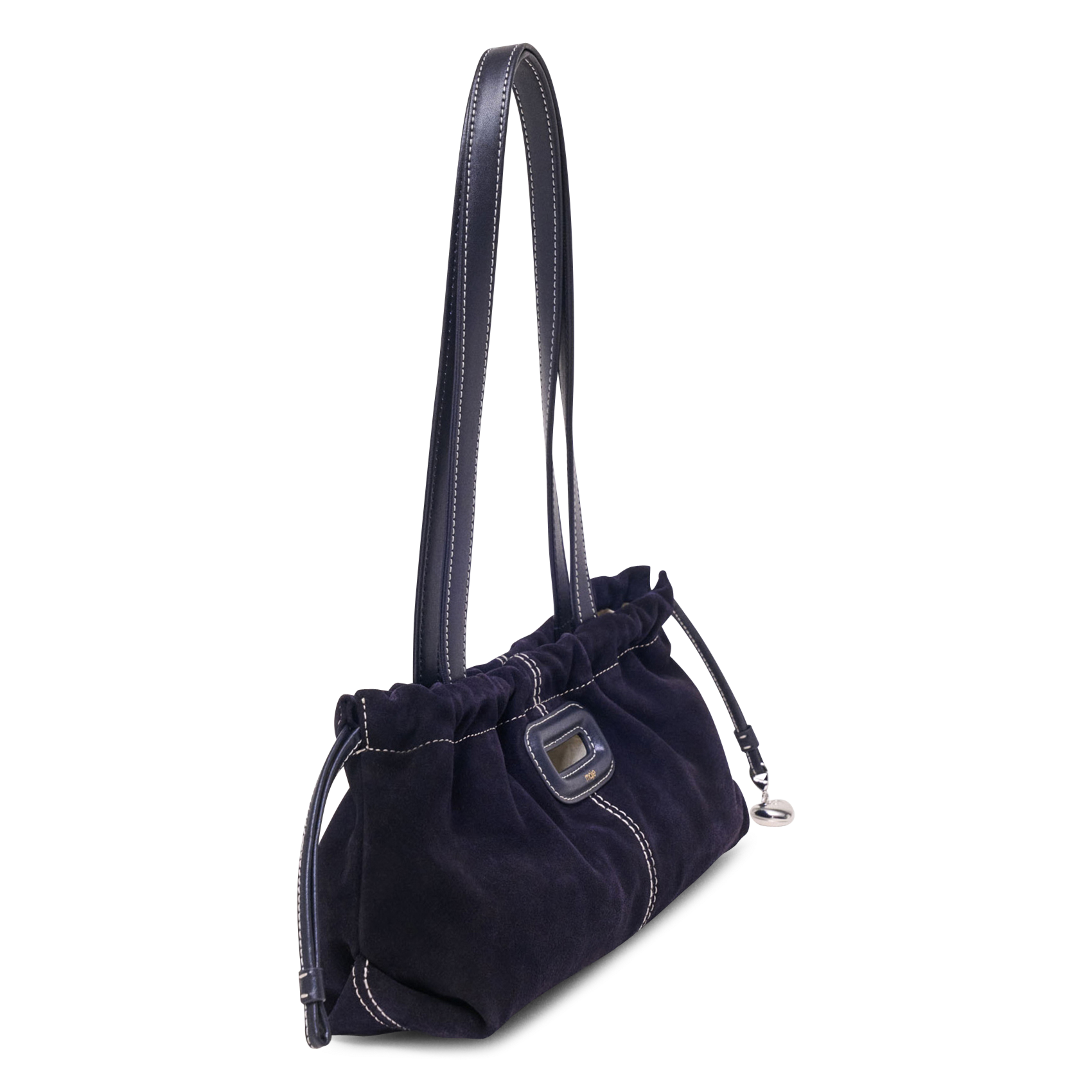 Sac porté épaule en cuir MAJE Bleu