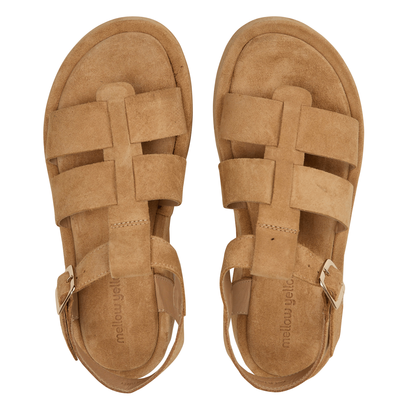 Leather platform sandals MELLOW YELLOW Beige