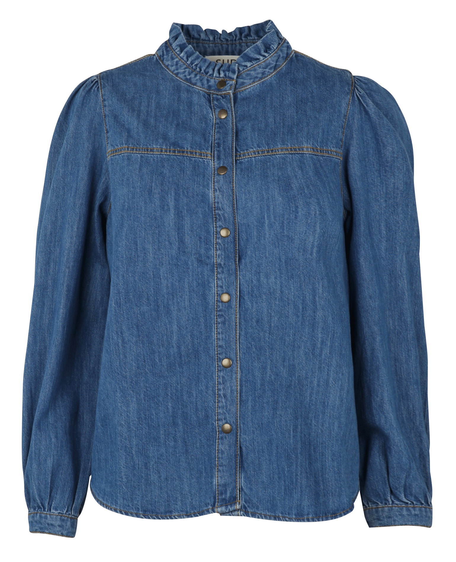 Straight cotton round-neck shirt SUD EXPRESS Blue