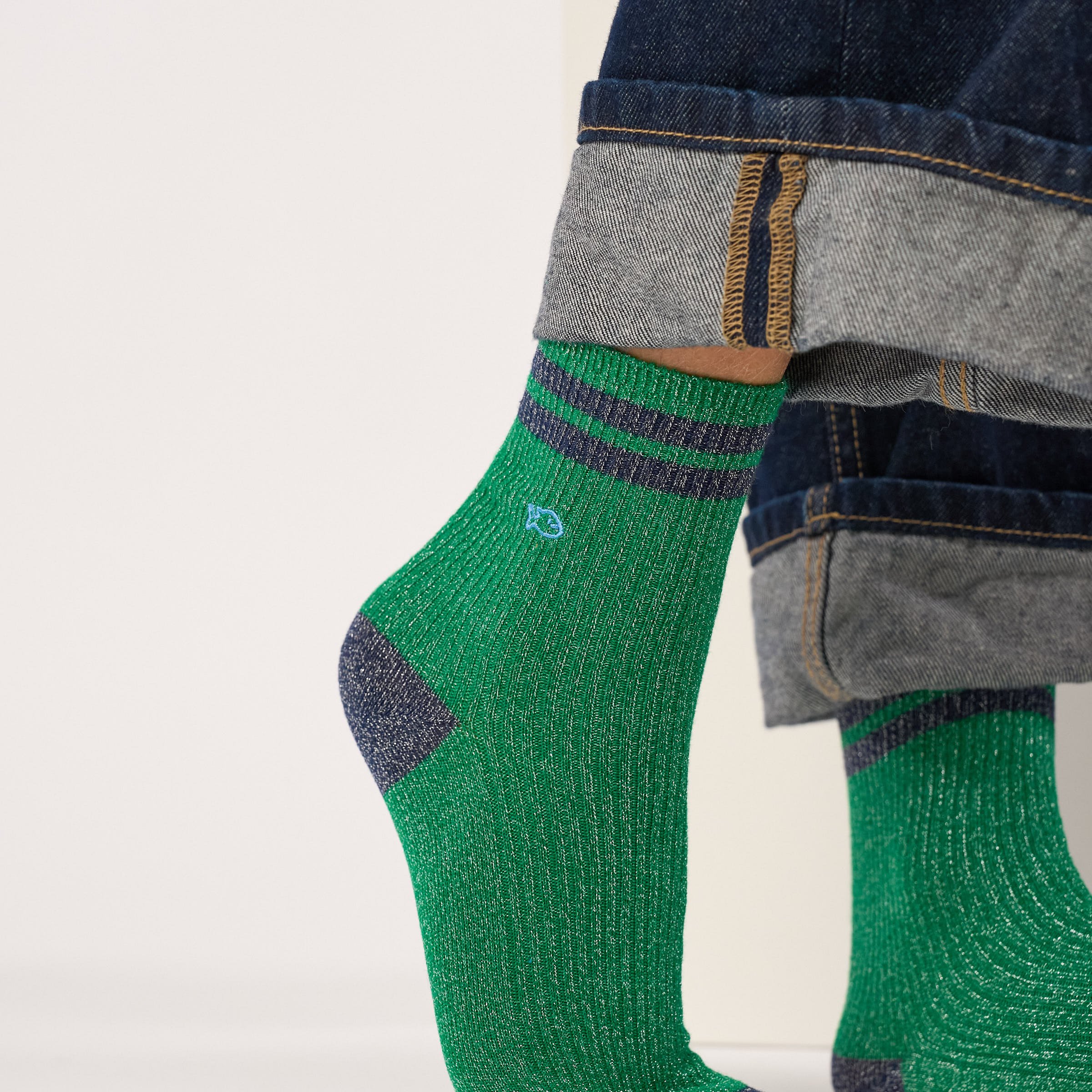 Combed Cotton Vintage Socks BILLYBELT Green