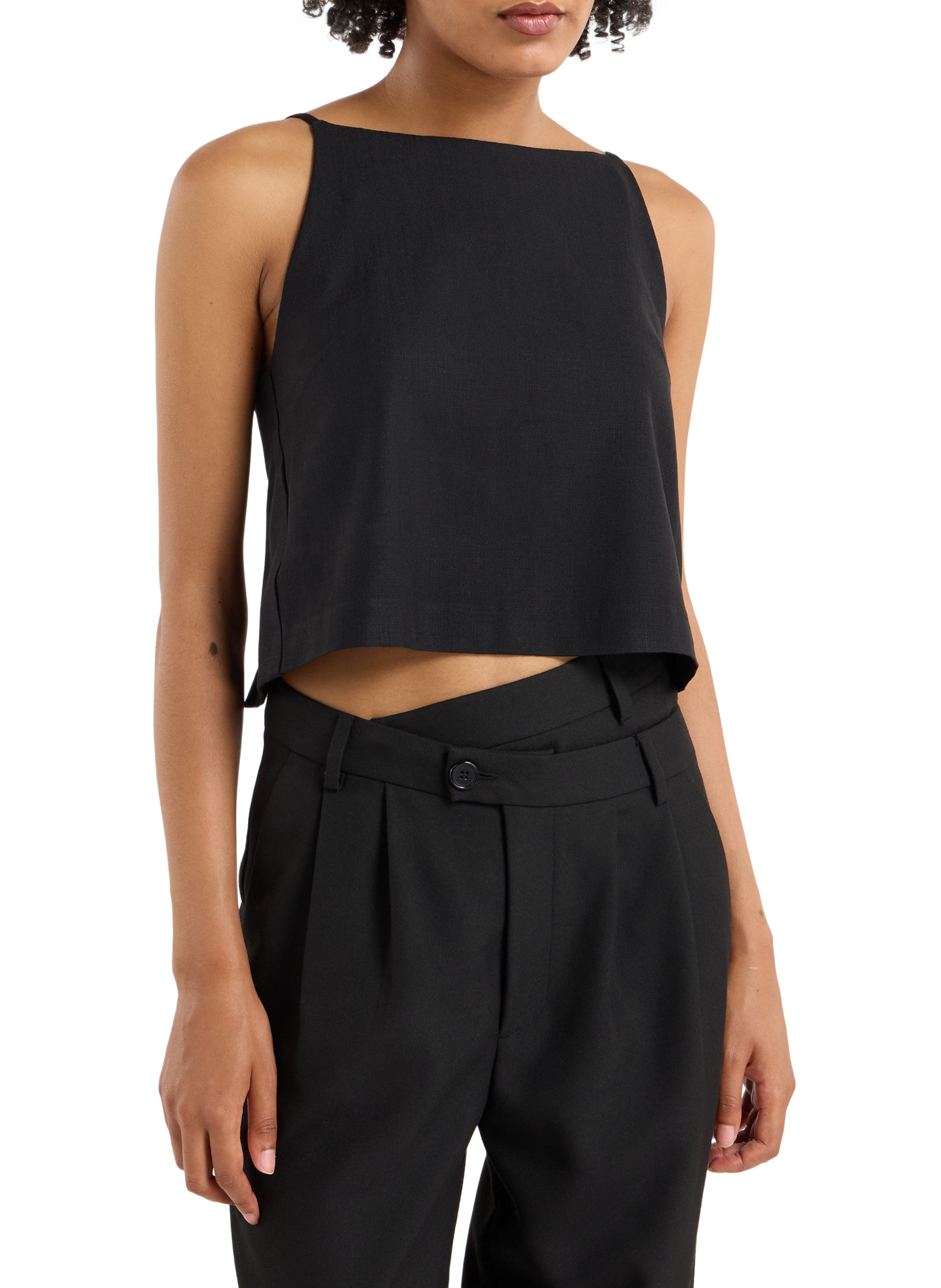 Sleeveless wool blend top SAISON 1865 Black