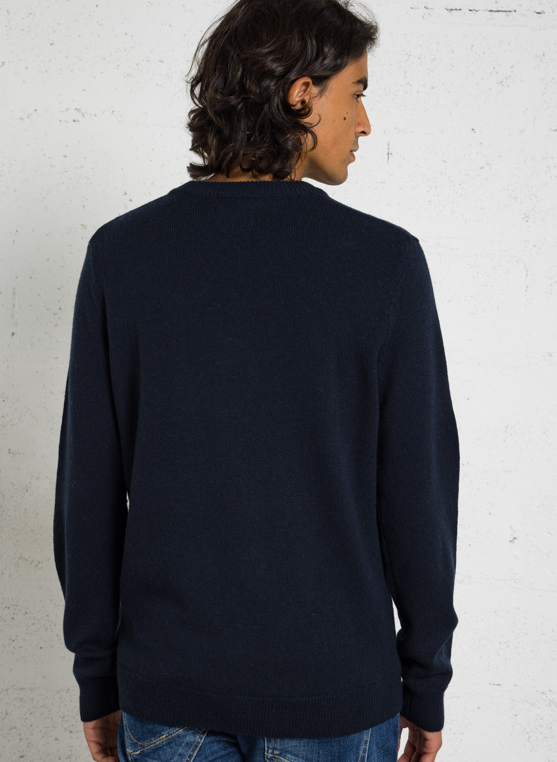 Streifenpullover aus Wolle FARAH Blau