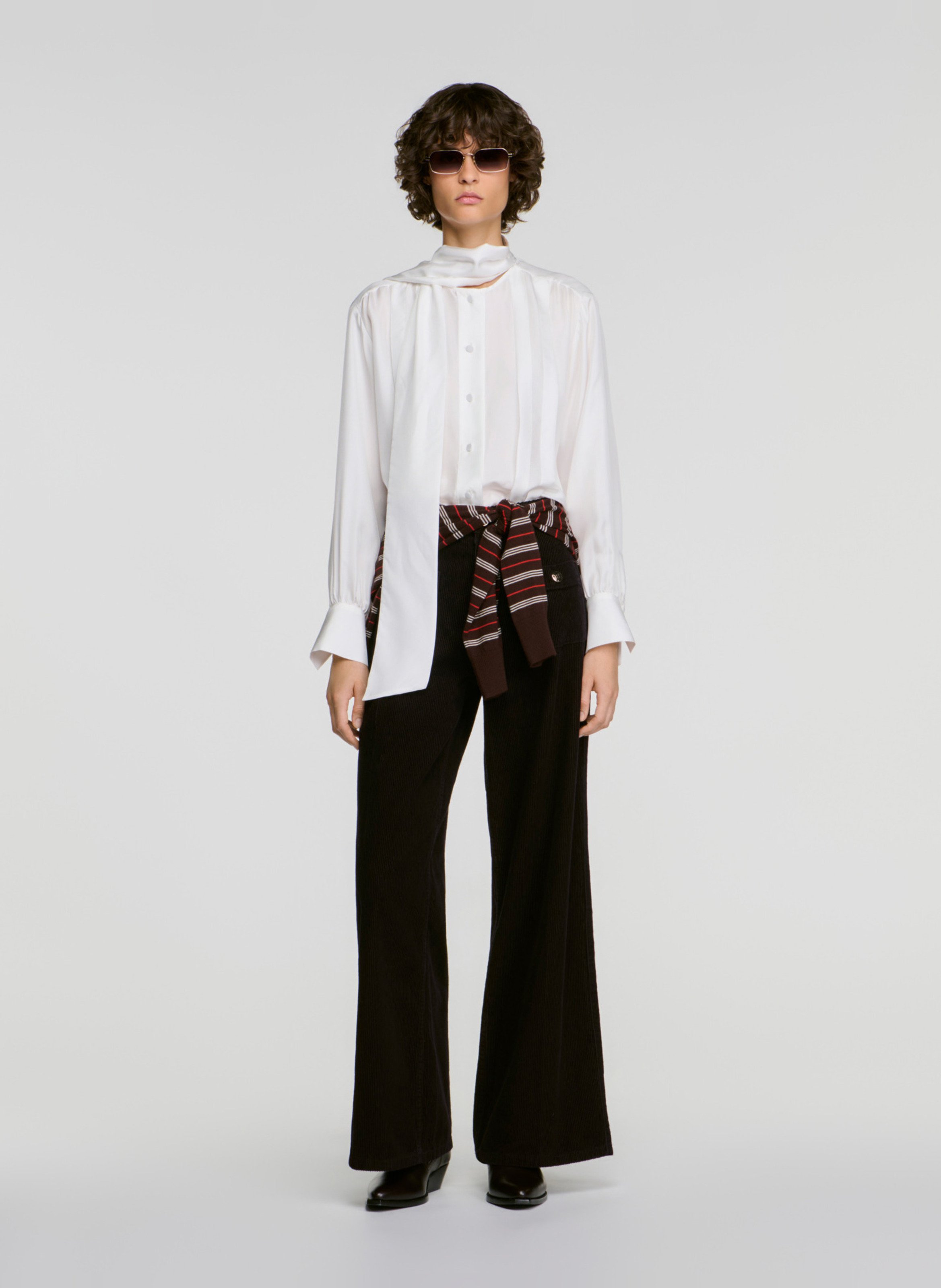 Wijde broek met bretels SANDRO Rood