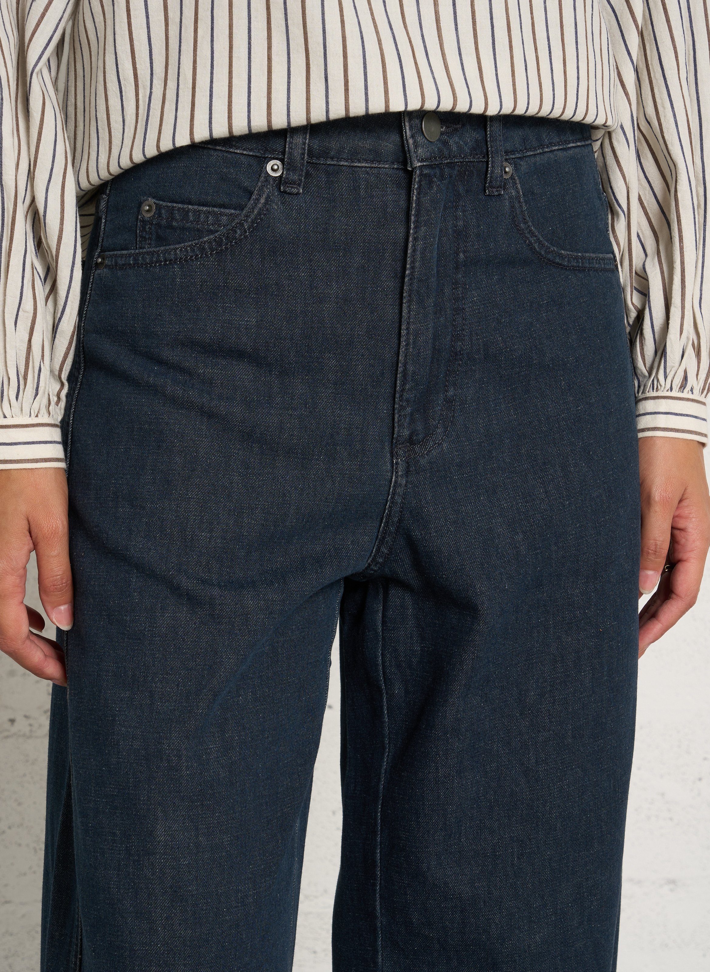 Jean barrel en coton recyclé mélangé SOEUR Bleu
