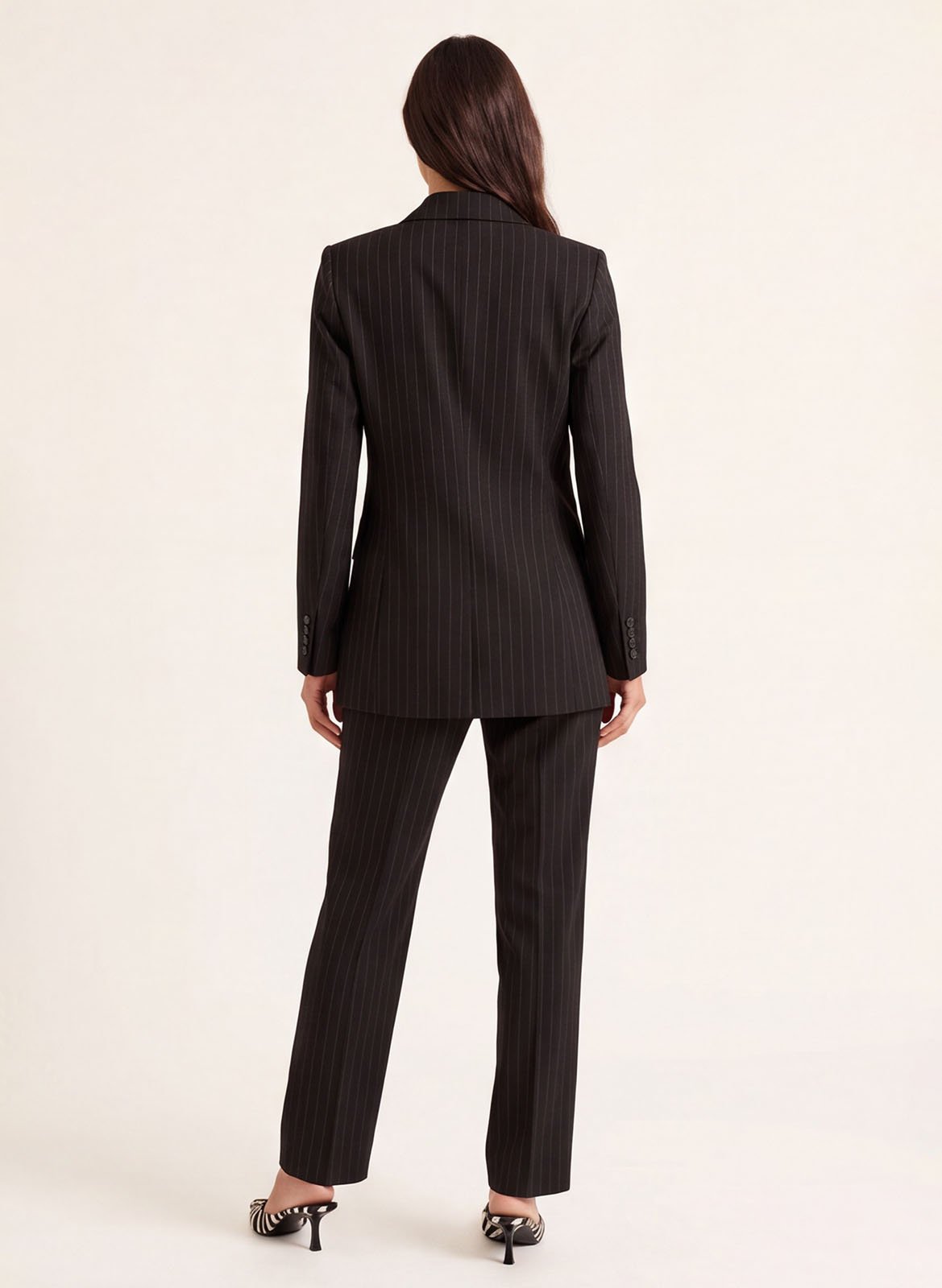 Getailleerde blazer met strepen KOOKAI Bruin