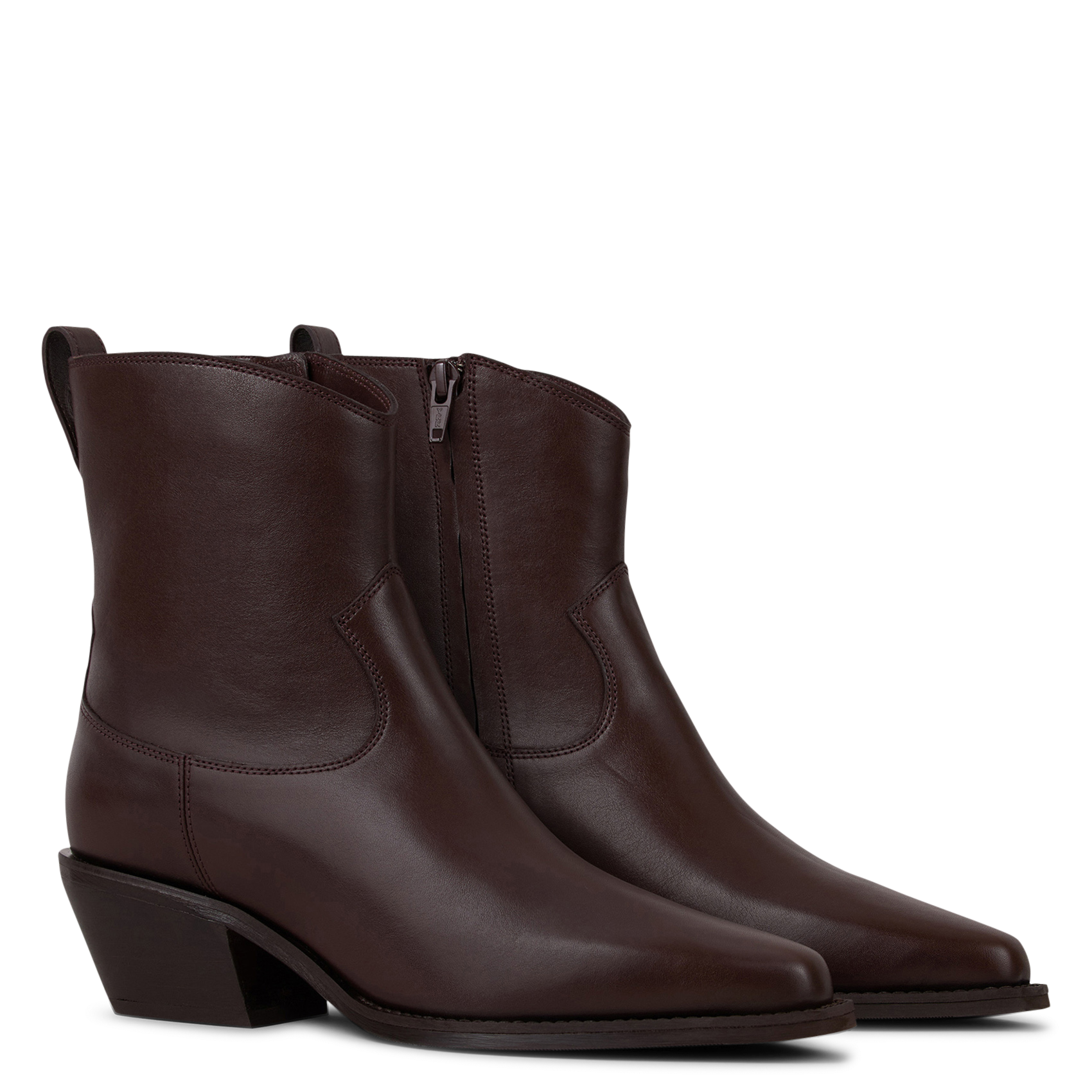 Spitze Lederstiefeletten BA&SH Pflaume