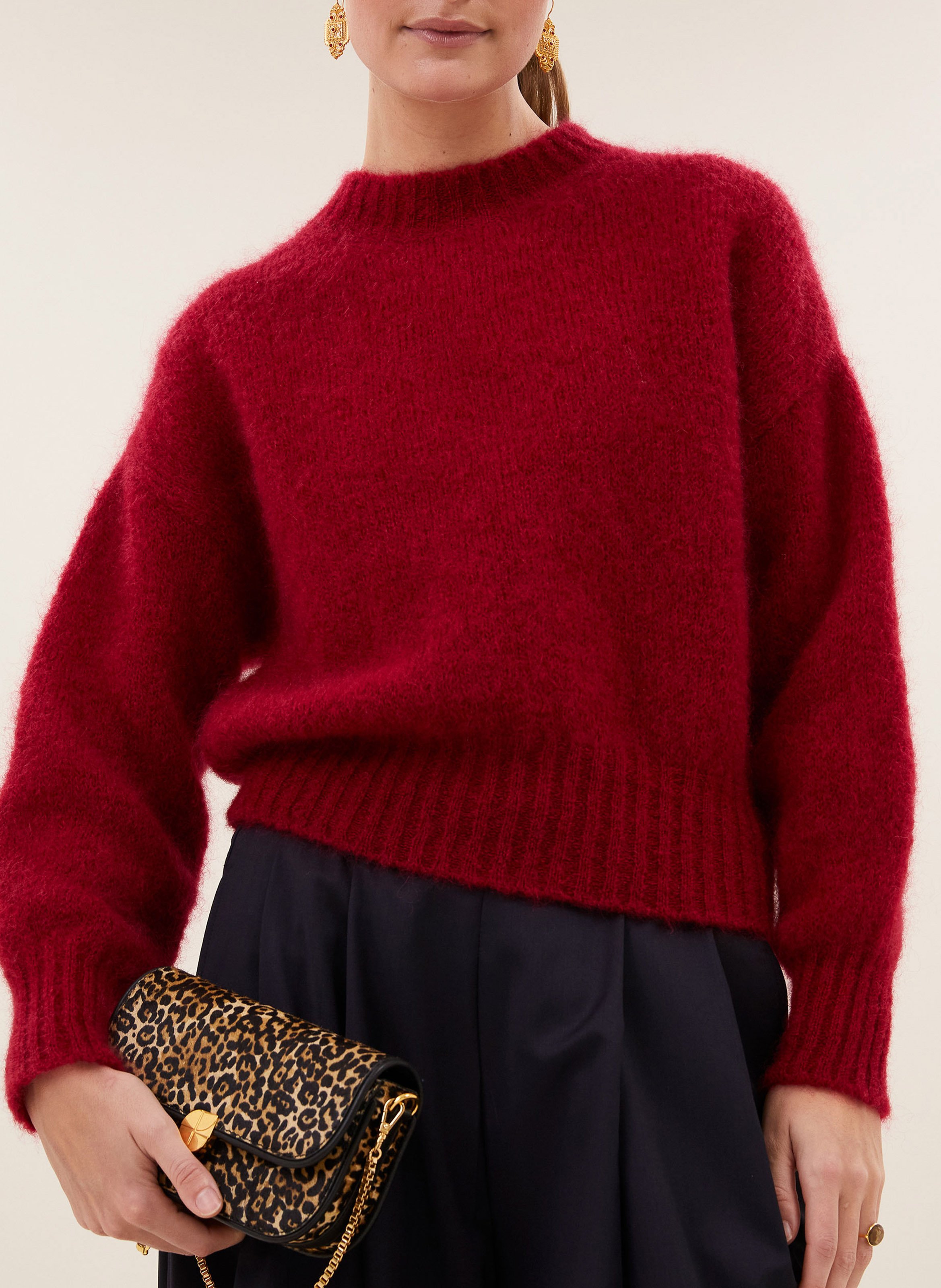 Pull oversize en laine mélangée BY BAR Rose