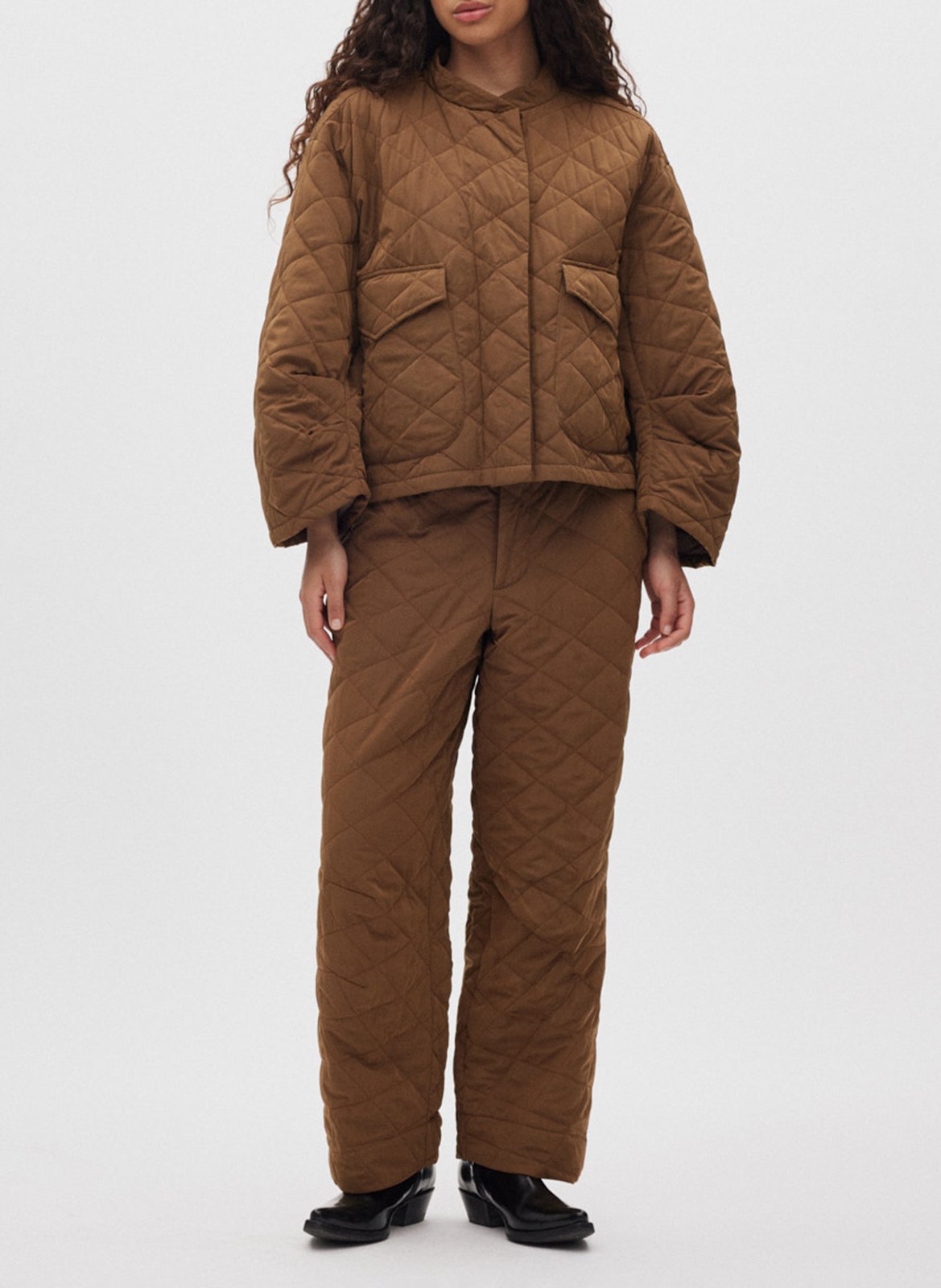 Veste matelassée à col montant RABENS SALONER Marron