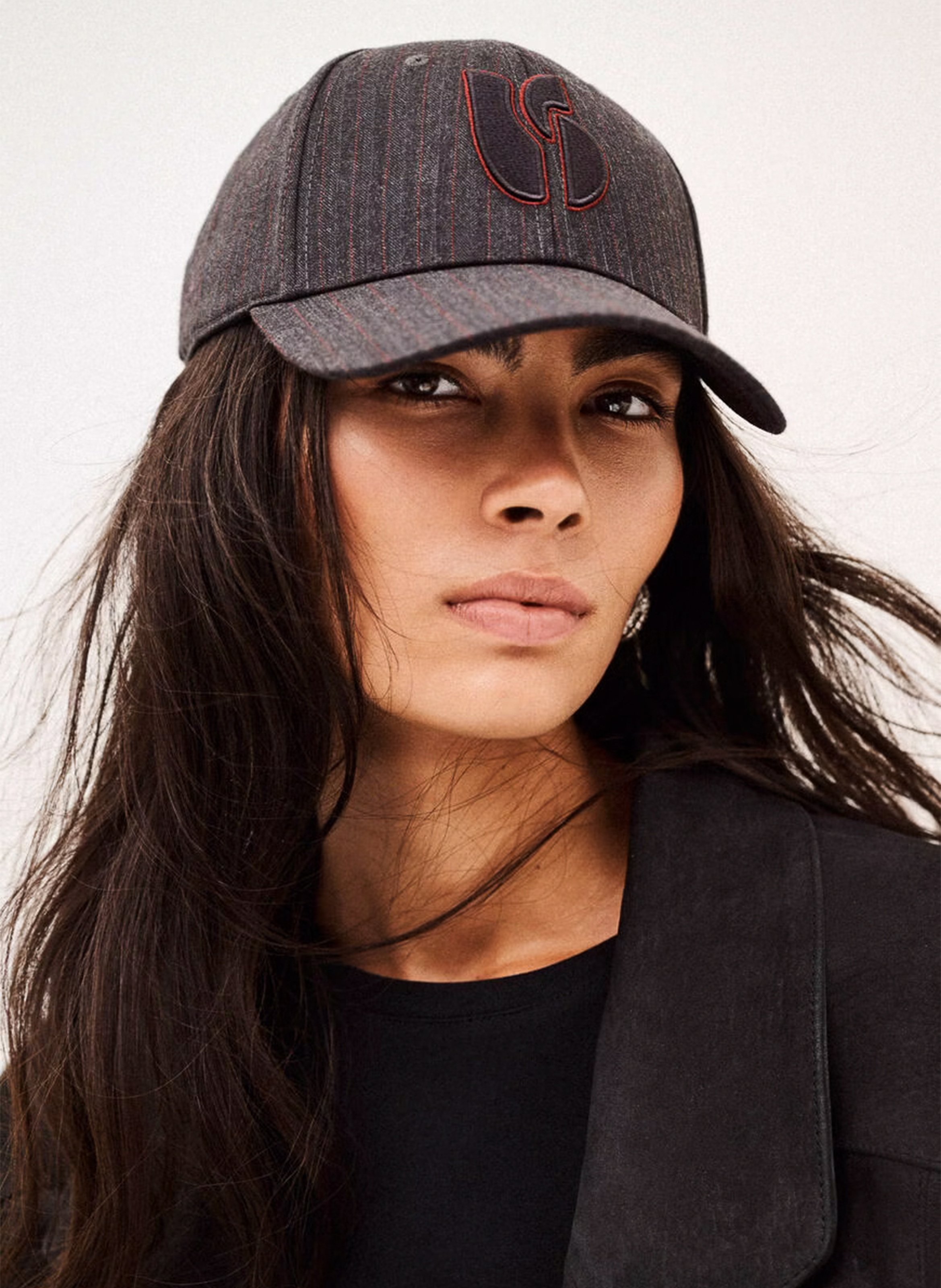 Striped Wool-Blend Cap BA&SH Silver