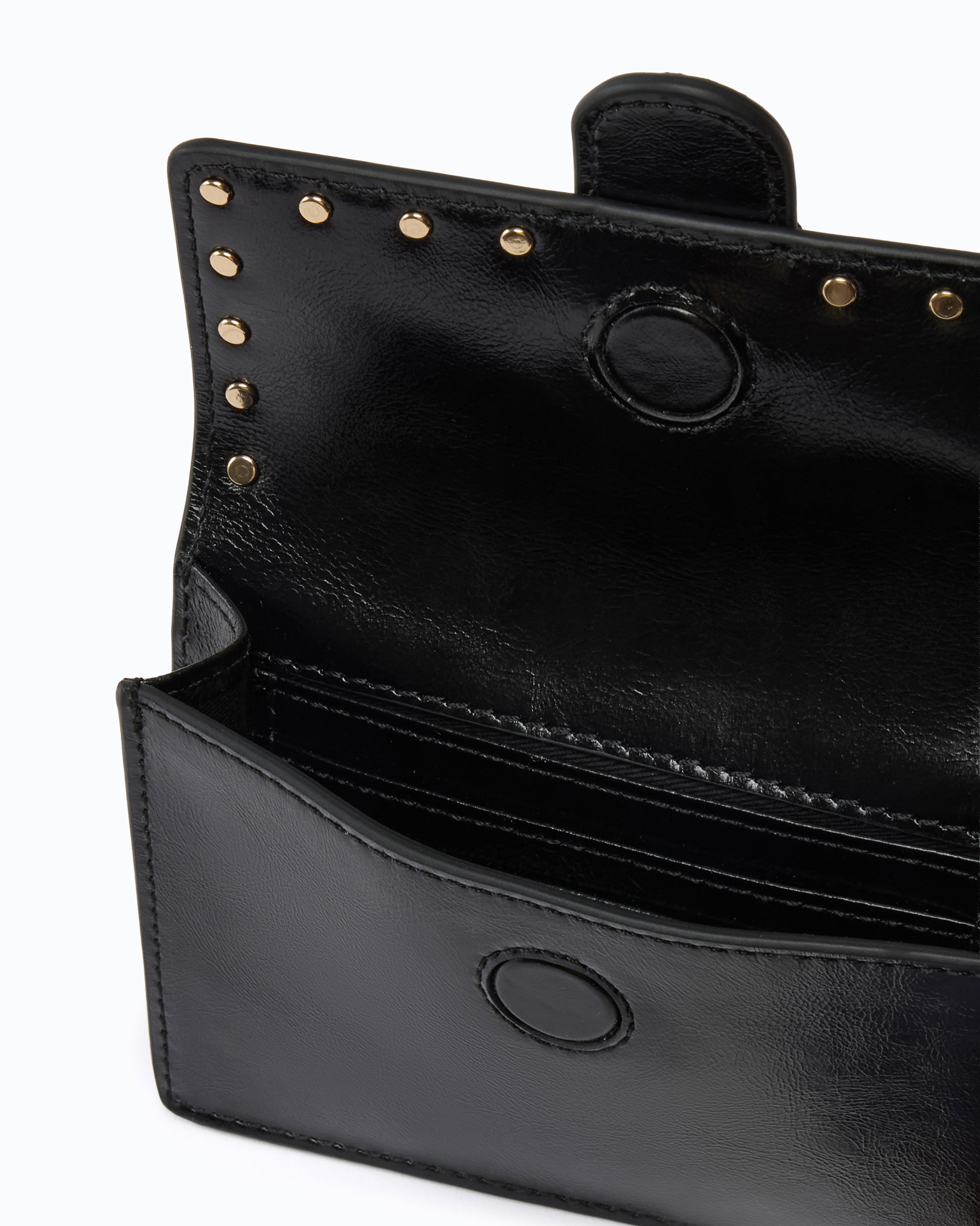 Love Pocket leather card holder with chain strap PINKO Multicolored
