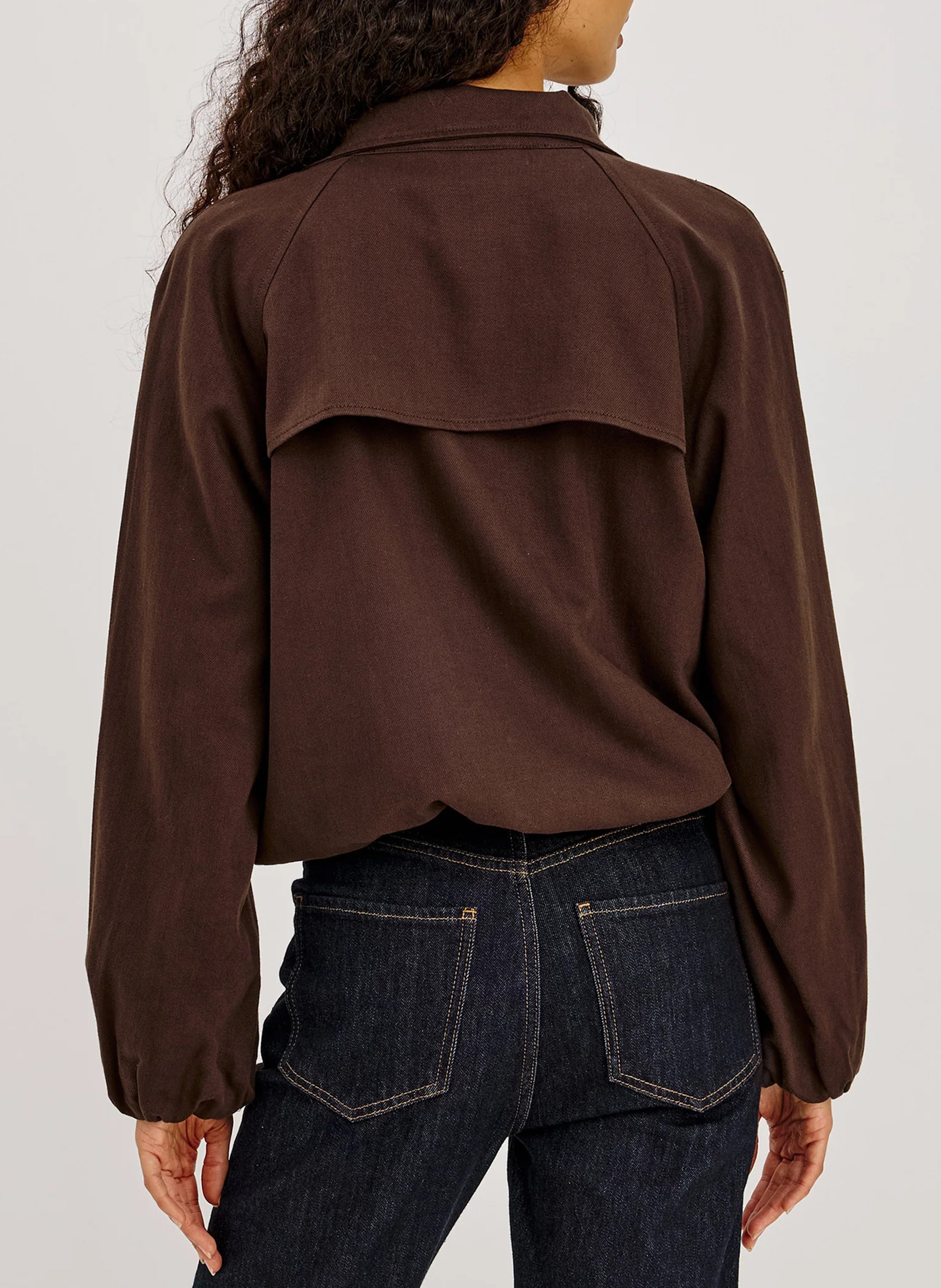 Veste oversize en coton mélangé RAILS Marron