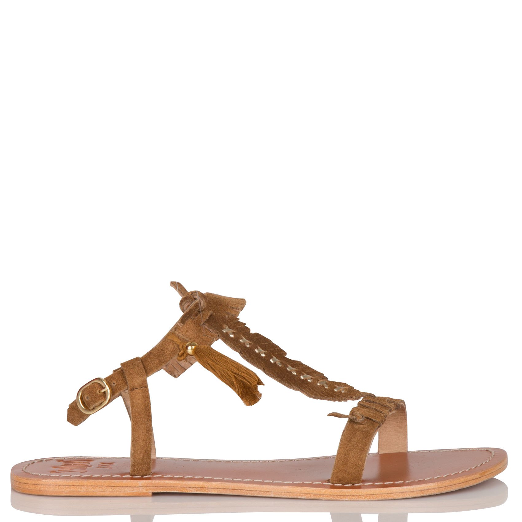 Suèdeleren sandalen Qarma SWILDENS Beige