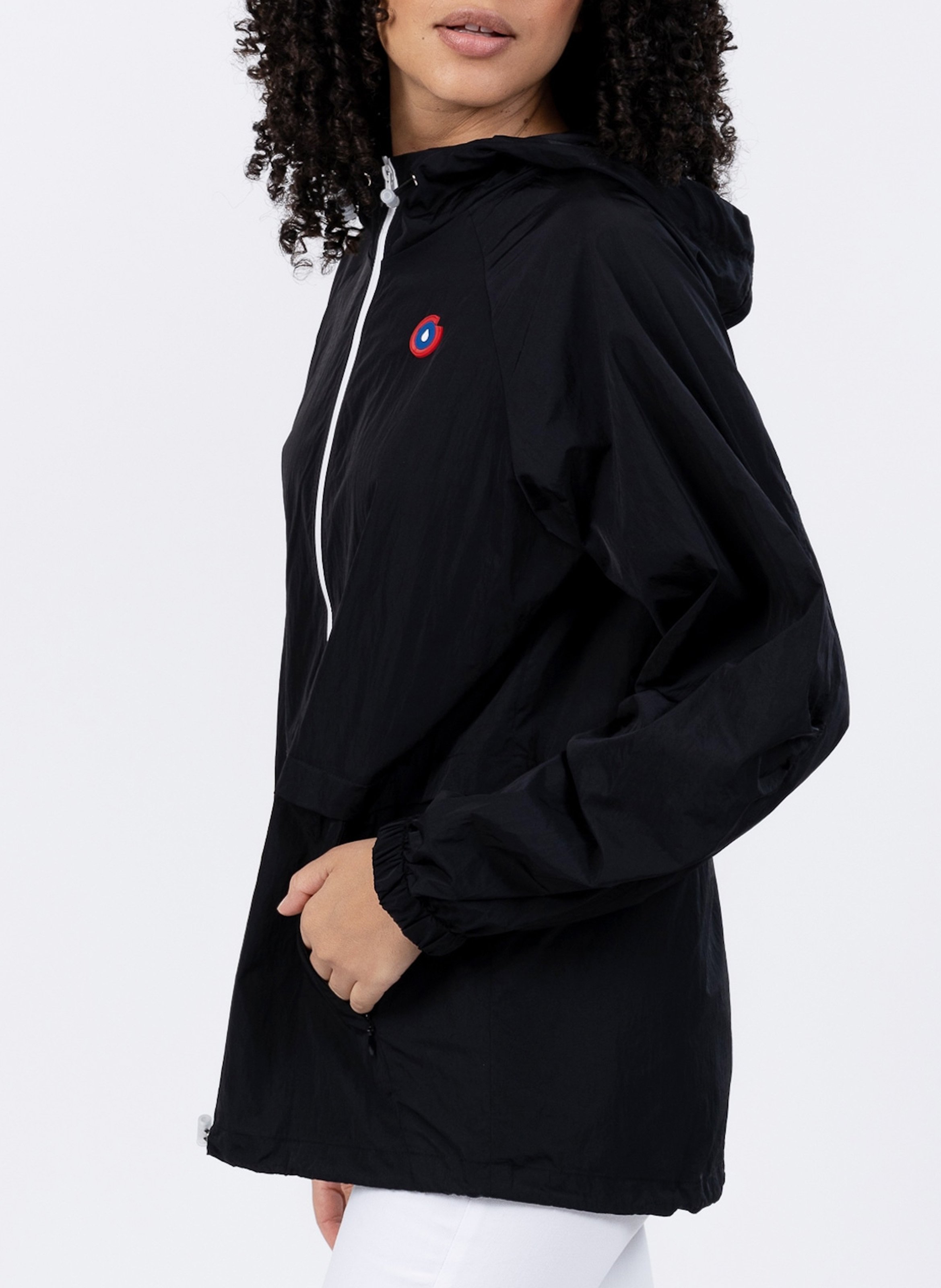 Imperméable long à capuche convertible  FLOTTE Noir