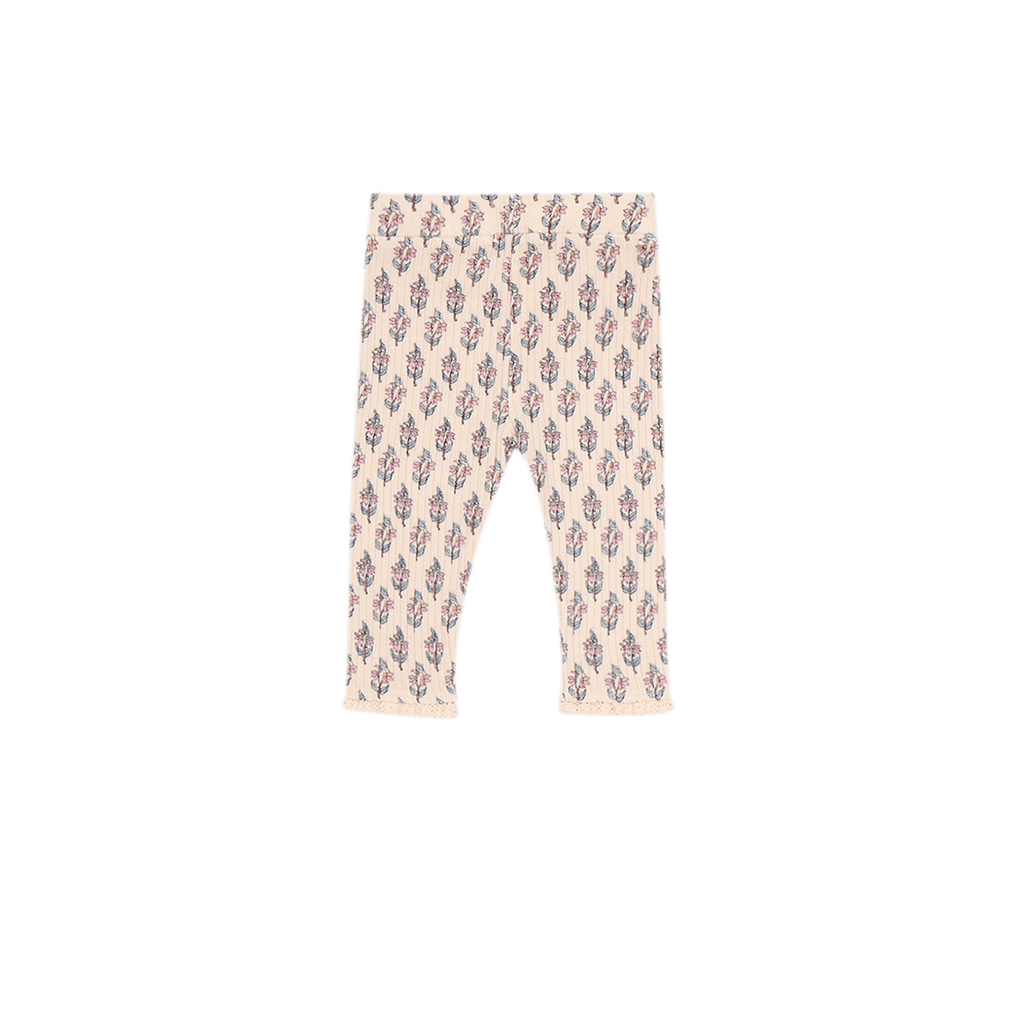 Katoenen legging met ribtextuur en print THE NEW SOCIETY Roze