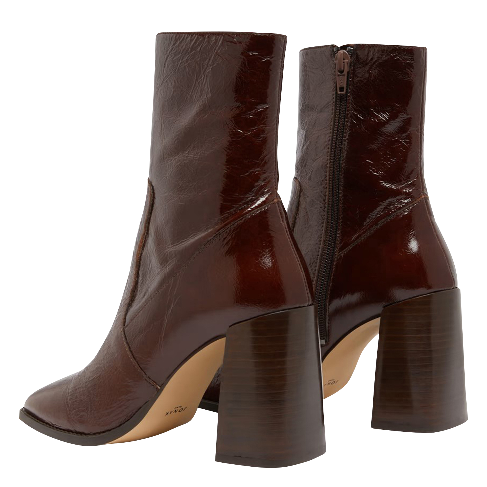 Cracked leather mid-calf boots JONAK Brown