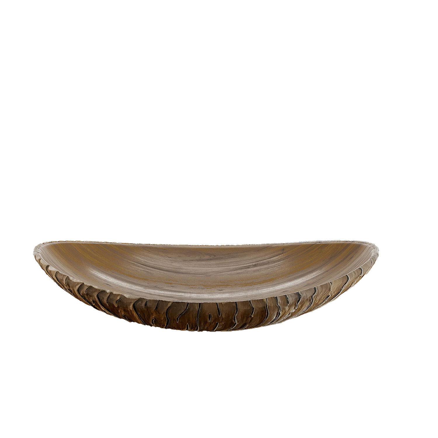 Decorative bowl with wood design aspect POTIRON PARIS Brown