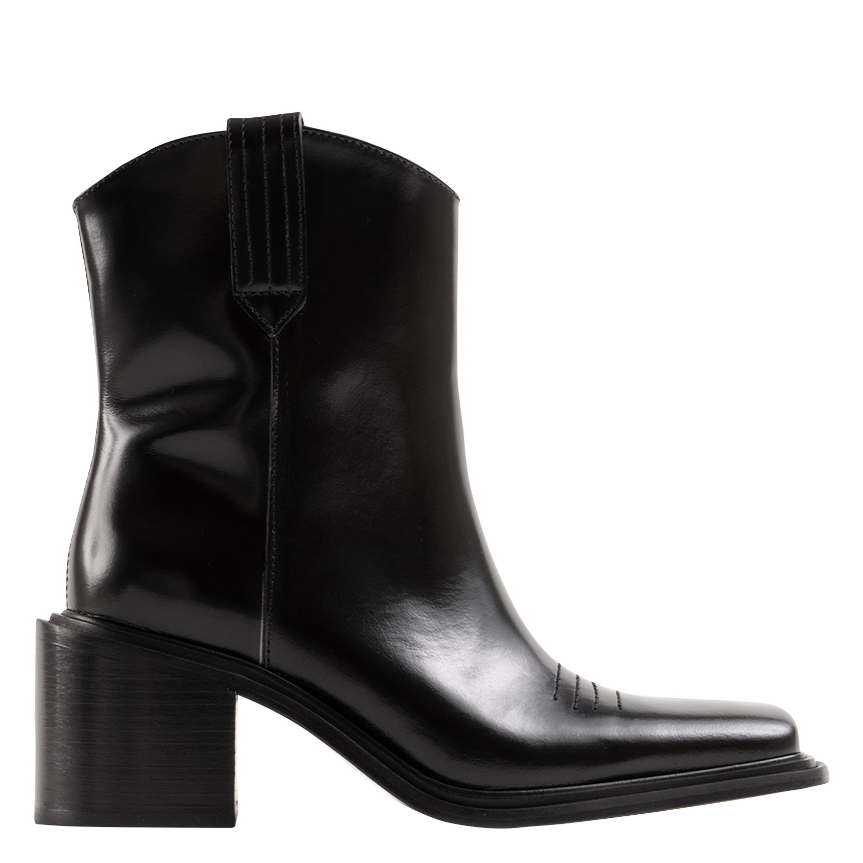 Bottines en cuir ciré SOULIER MARTINEZ Noir