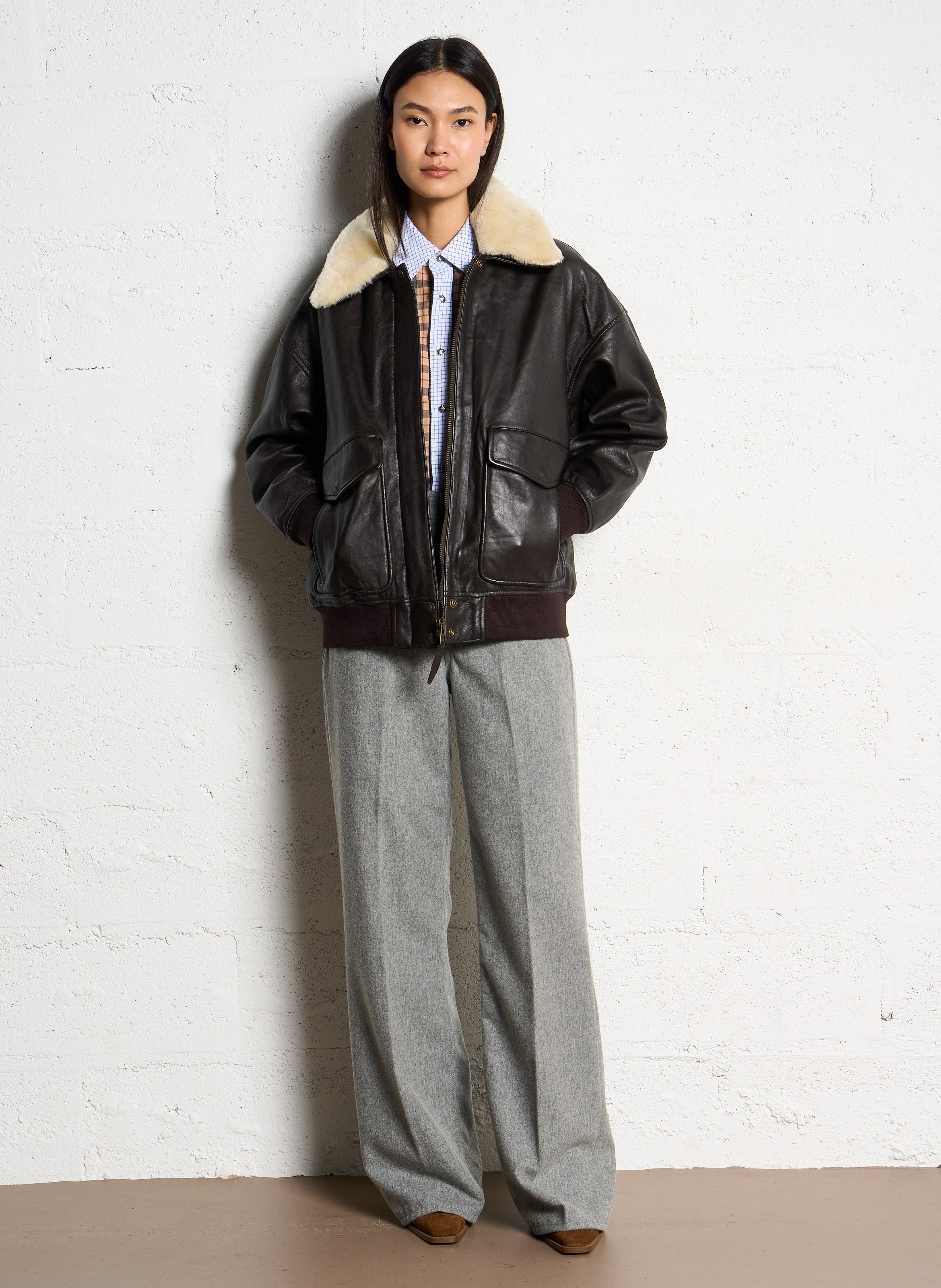 Blouson en cuir  SCHOTT Marron