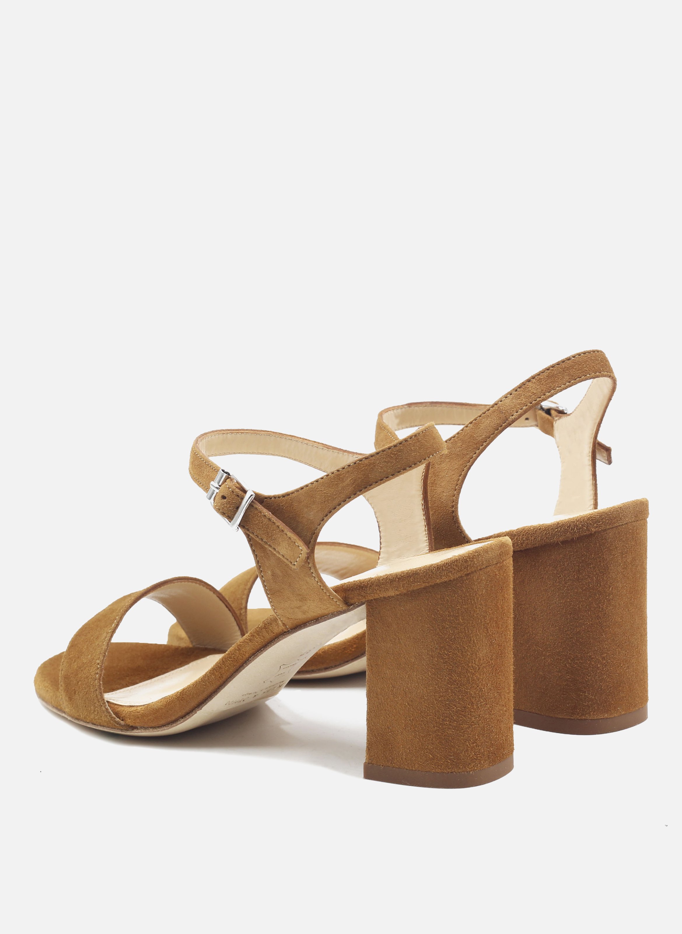 Heeled suede sandals JULES & JENN Brown