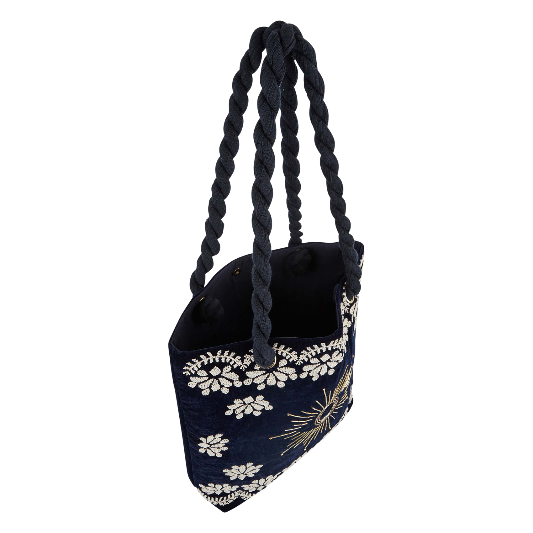 Embroidered tote bag WILD Blue