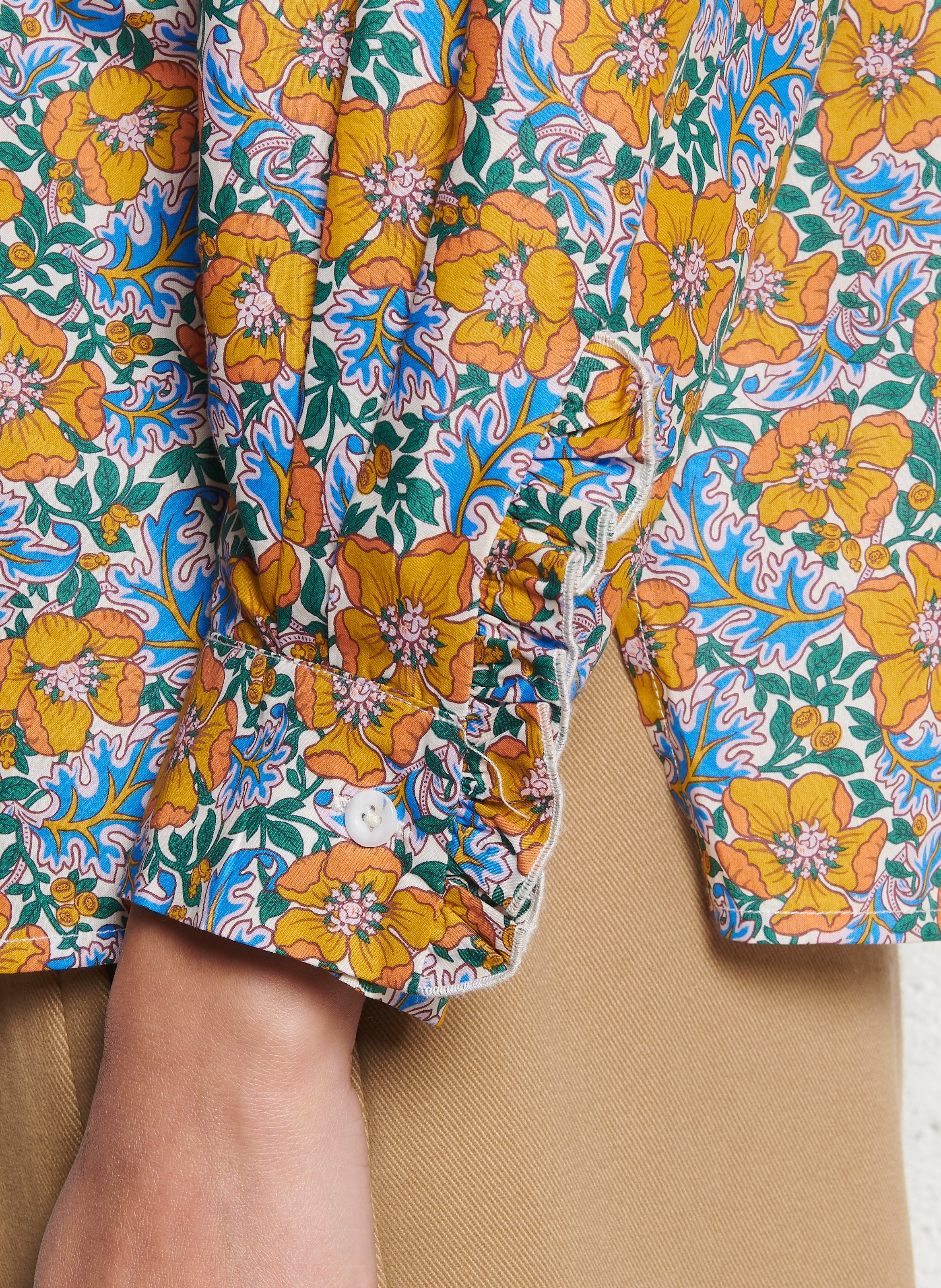 Oversized blouse van katoen met print SUZIE WINKLE Blauw