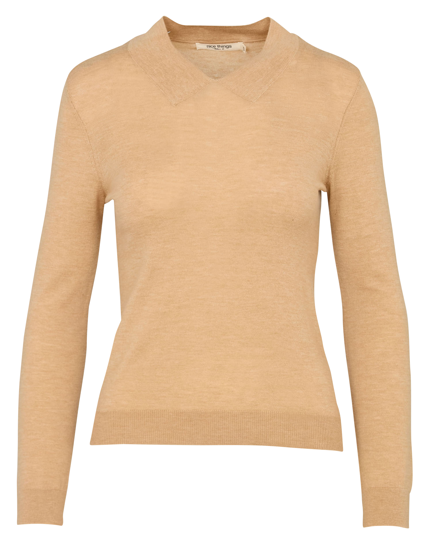 Pull droit en laine NICE THINGS Beige