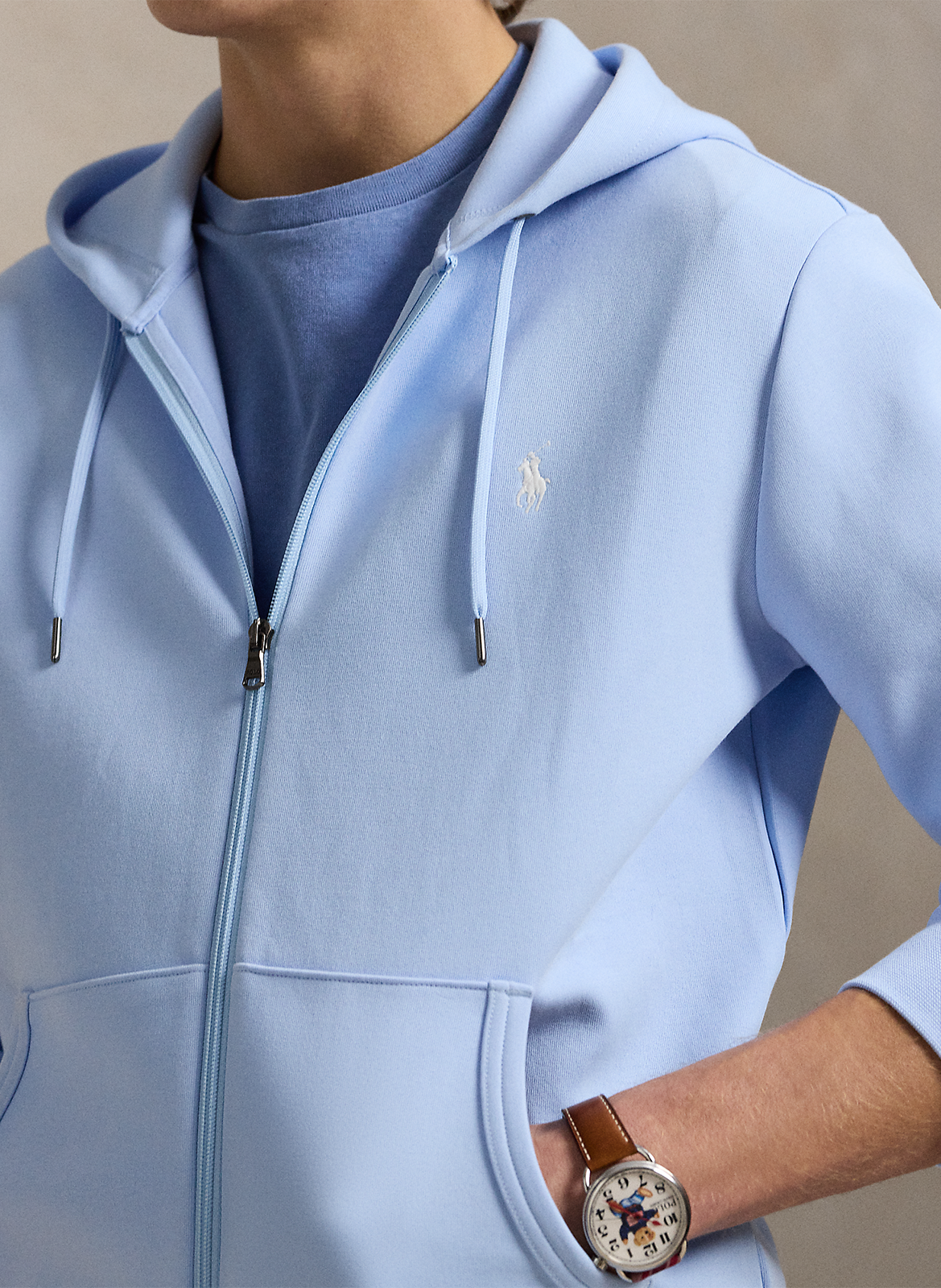 Zip-up soft cotton hoodie POLO RALPH LAUREN Blue