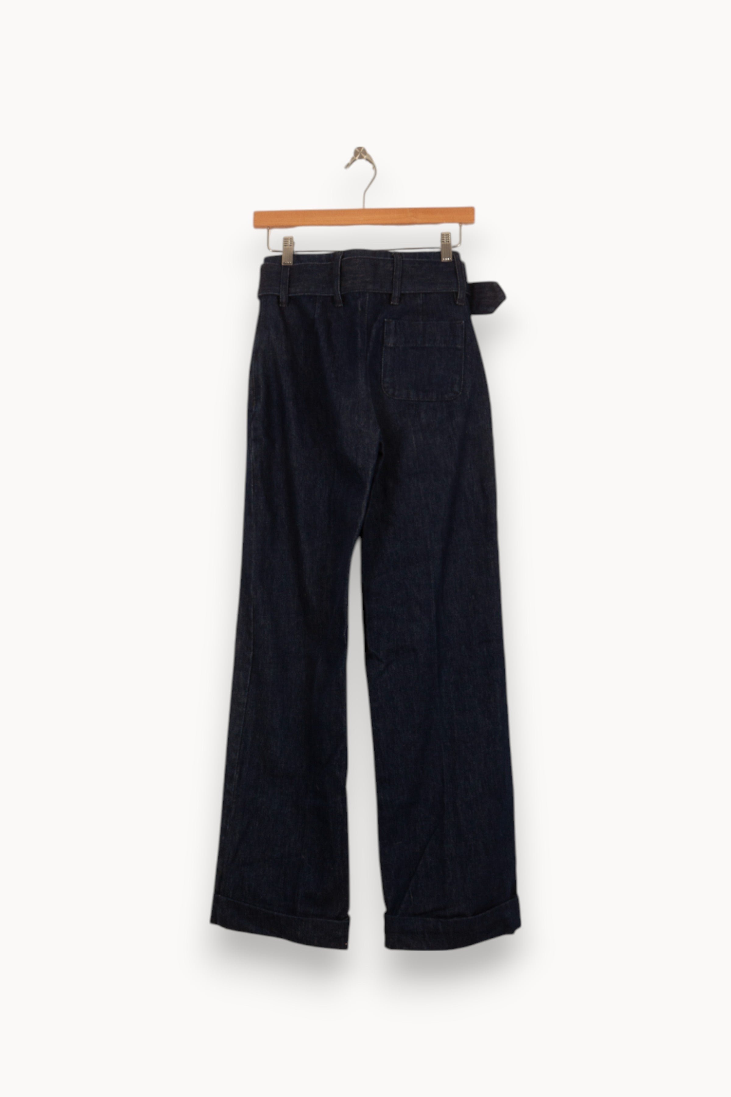 Cropped slim jeans with studs SEZANE - Seconde main Blue