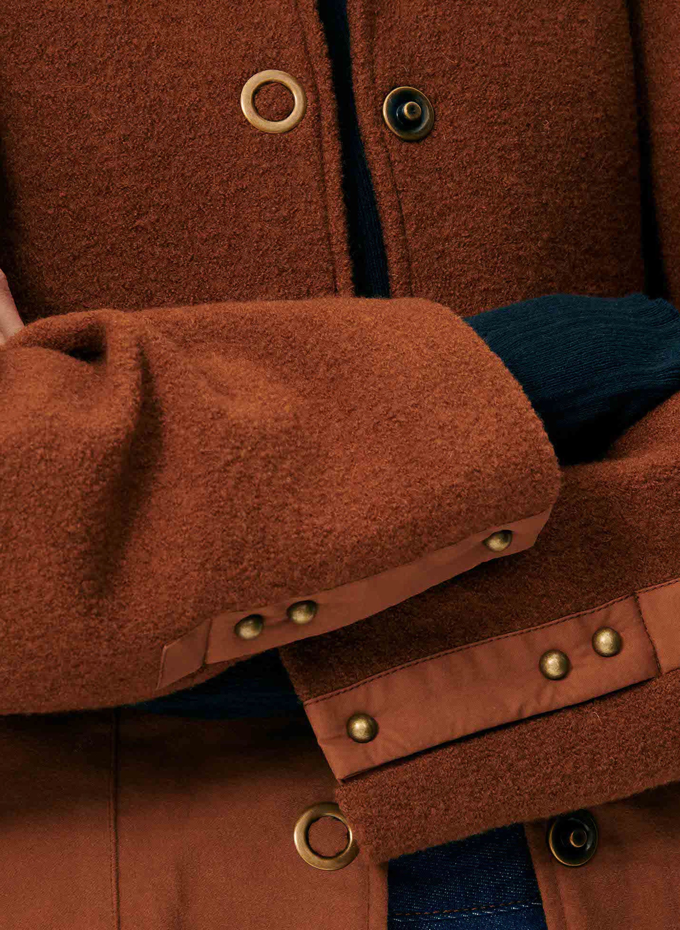 Veste oversize col classique en laine SESSUN Marron