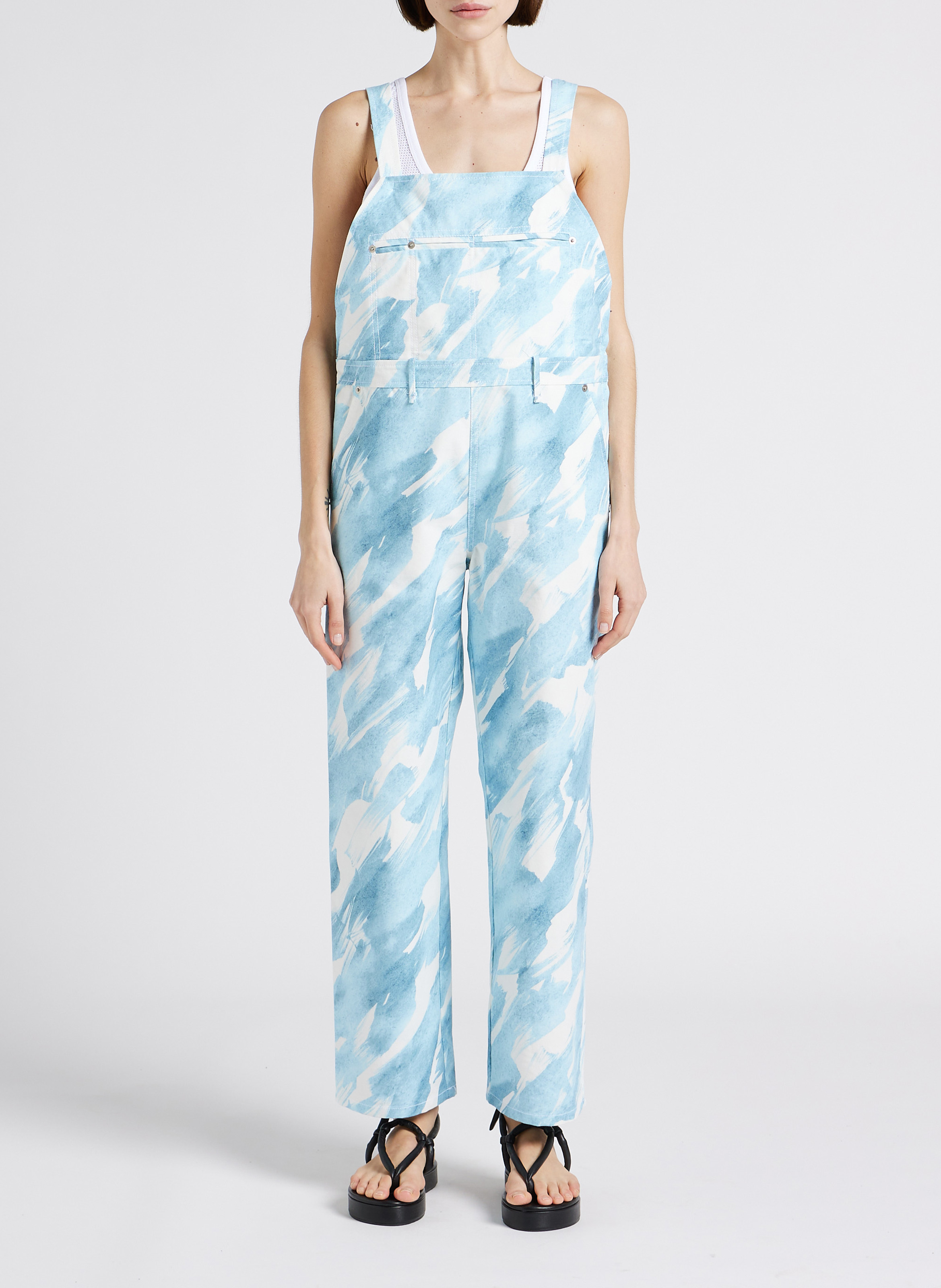 Salopette droite imprimée en coton  MARGAUX LONNBERG Bleu