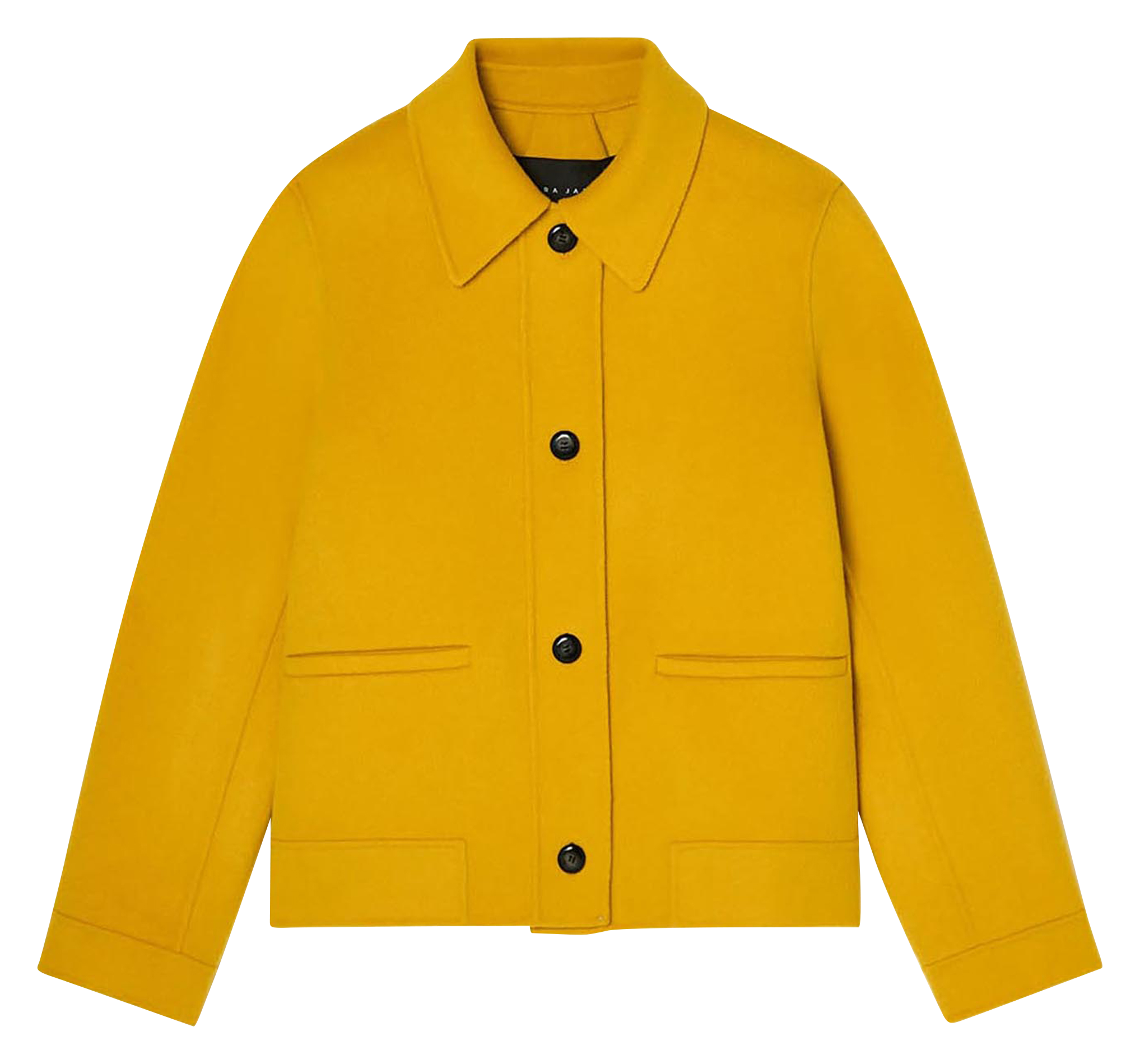Single-breasted straight coat in mixed wool TARA JARMON Yellow