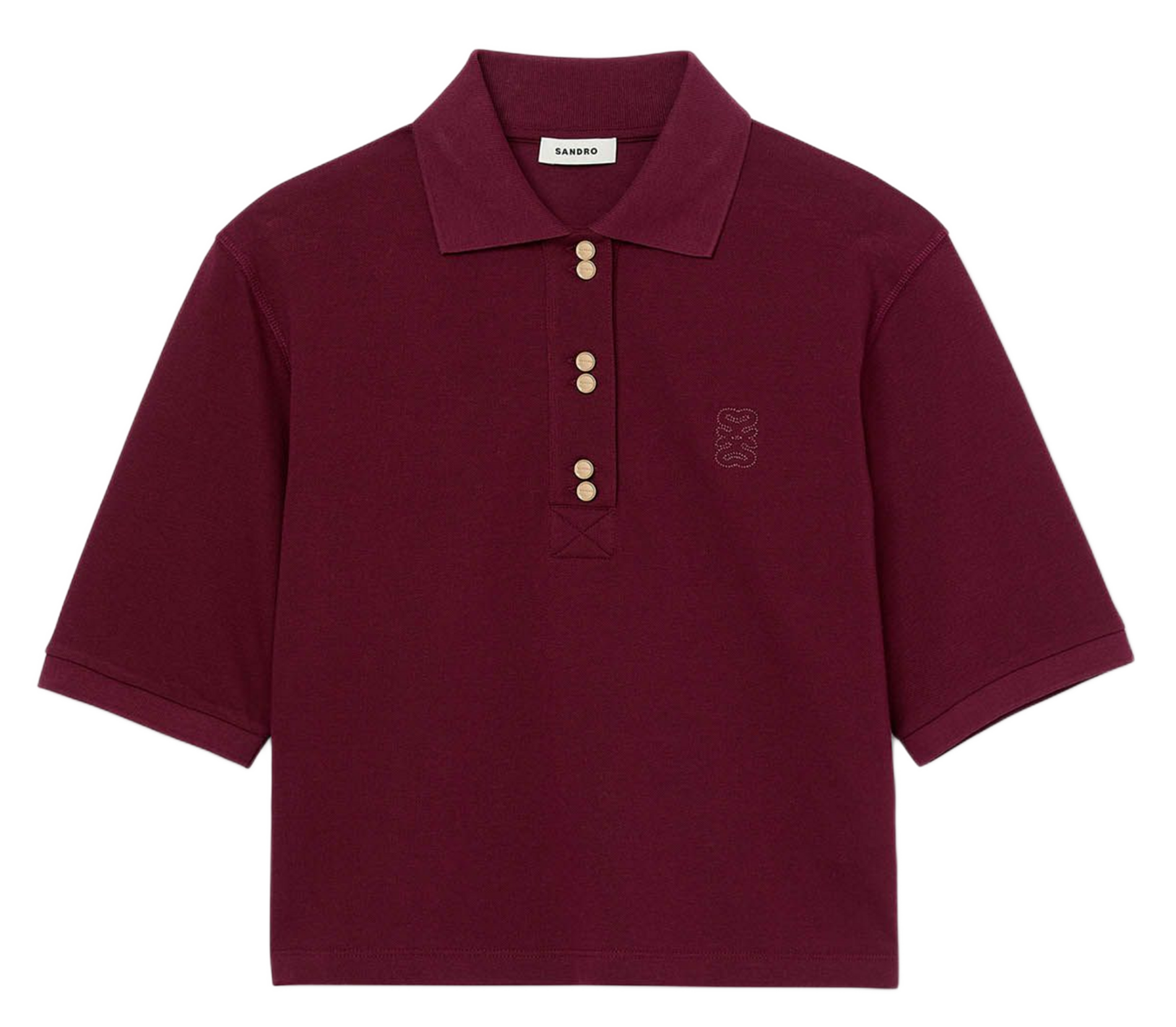 Short-sleeved polo with logo embroidery SANDRO Red