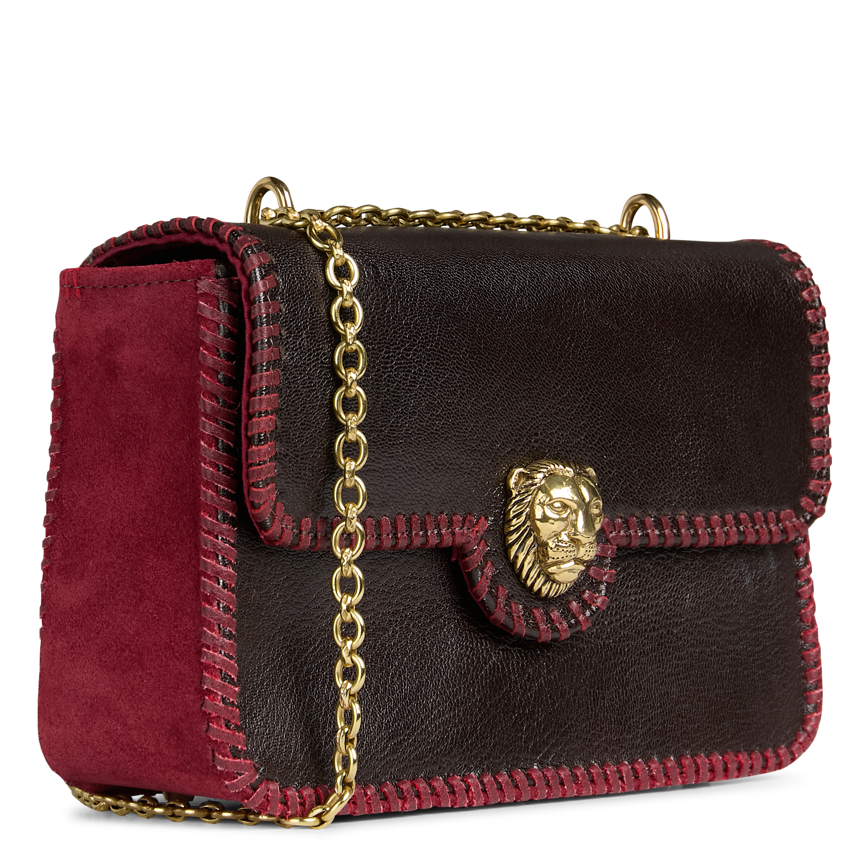 Sac porté épaule en cuir mélangé CLARIS VIROT Rouge