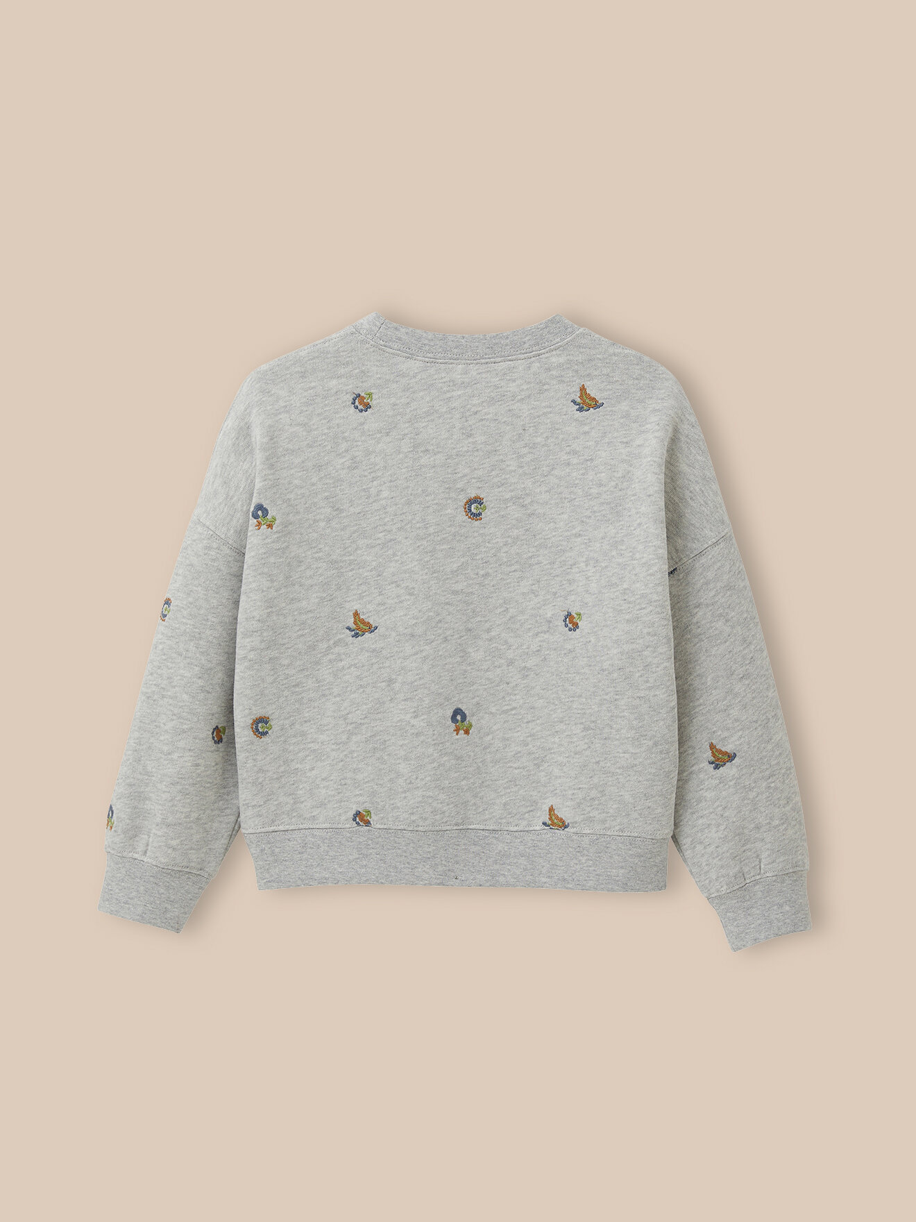 Embroidered organic cotton sweatshirt CYRILLUS Grey