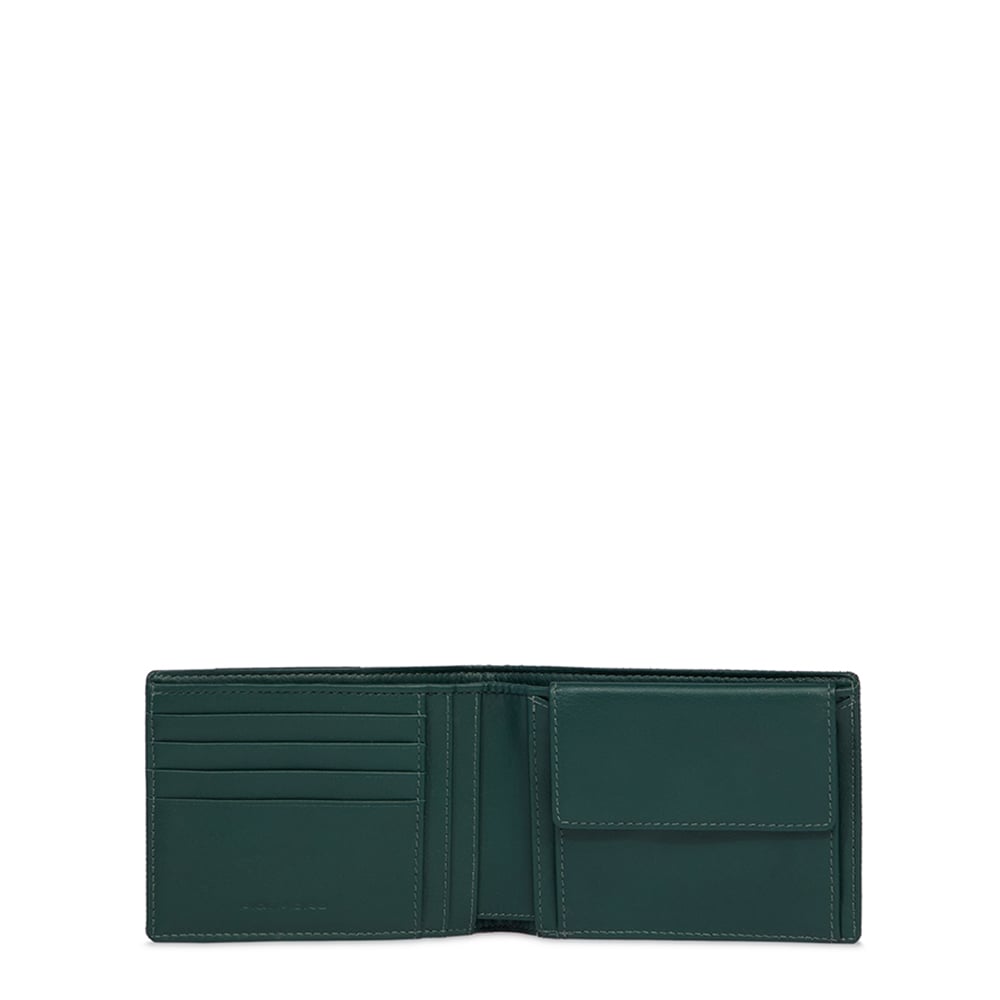 Men's wallet in recycled fabric and bio-based material with coin pocket and RFID protection PIQUADRO Green