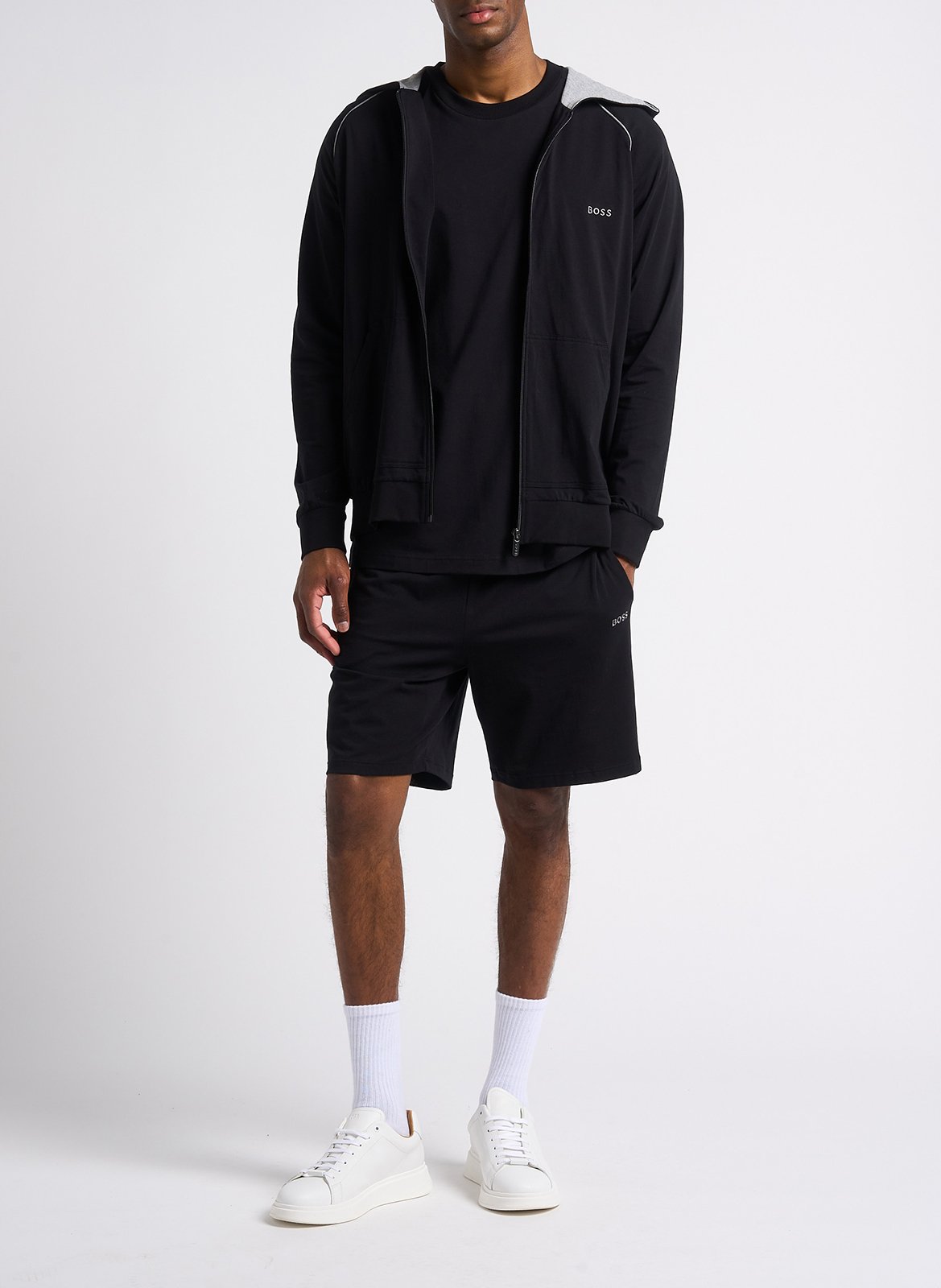 Cotton-blend pajama shorts BOSS Black