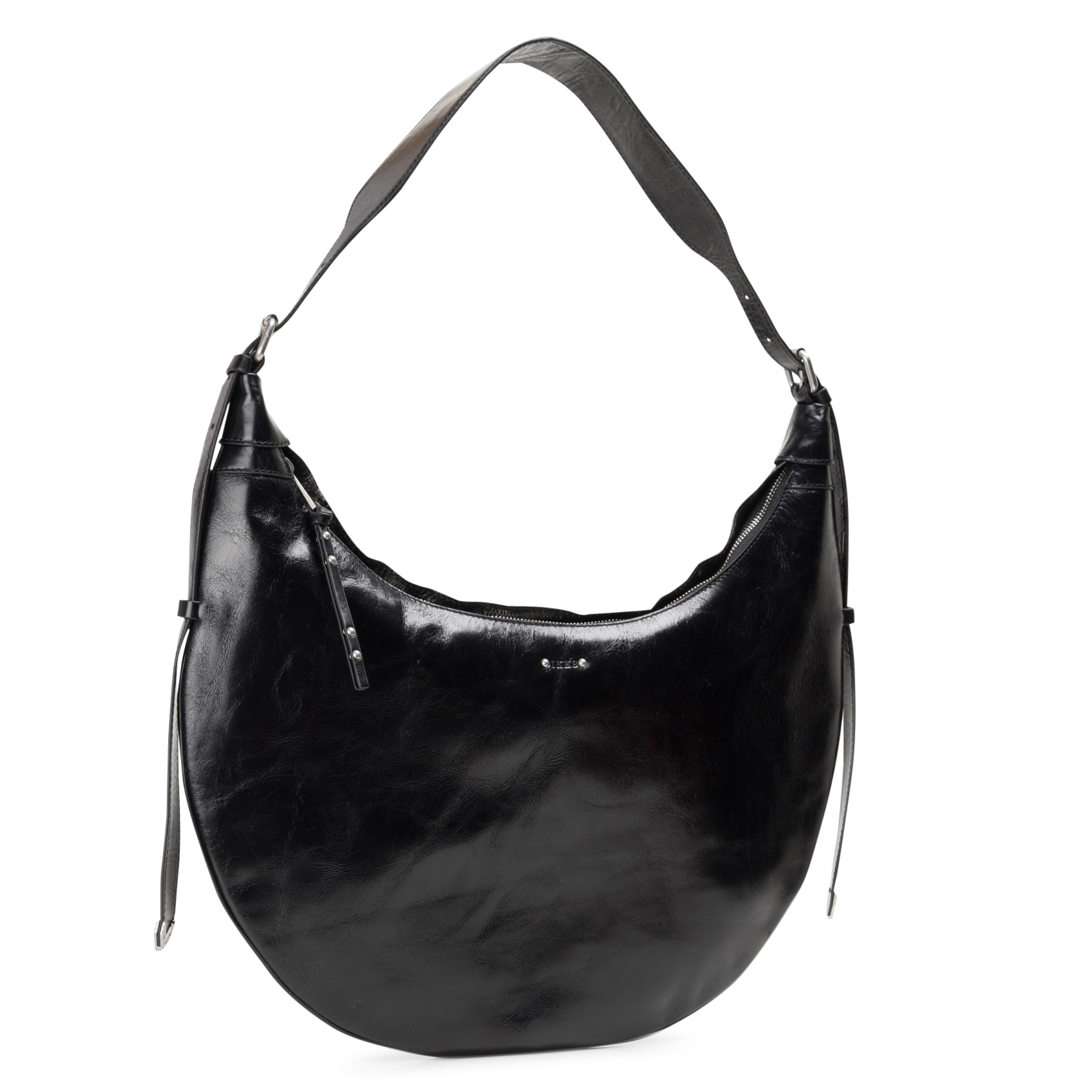 Half-moon leather bag IKKS Black