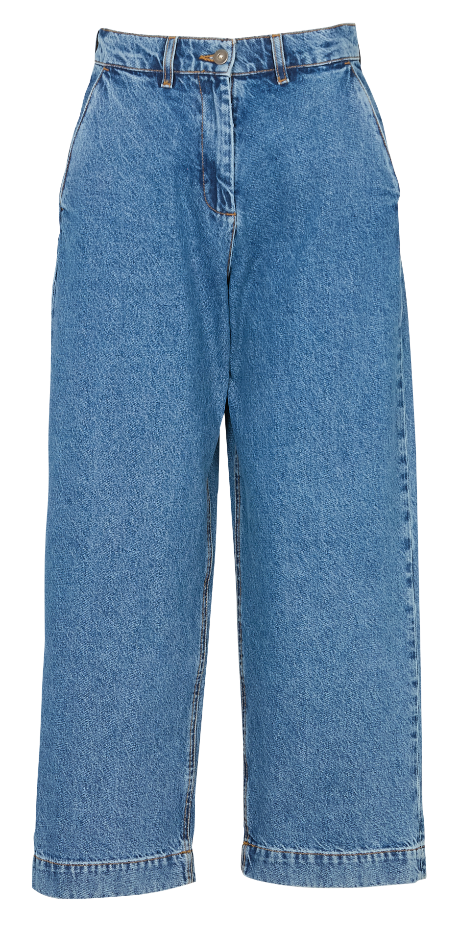 Wide-leg cotton jeans BELLEPIECE Blue