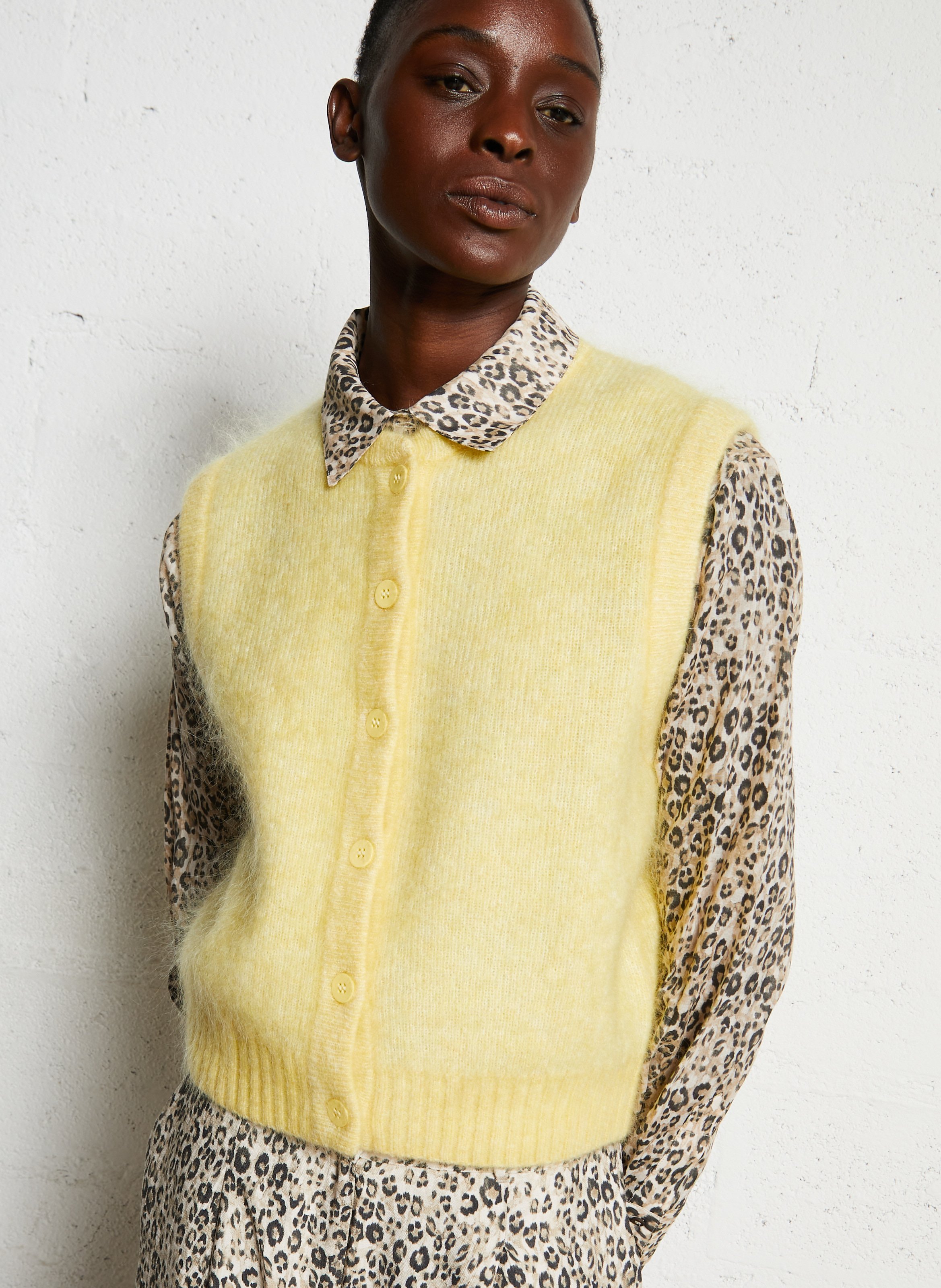 Straight mohair-blend cardigan MAISON 123