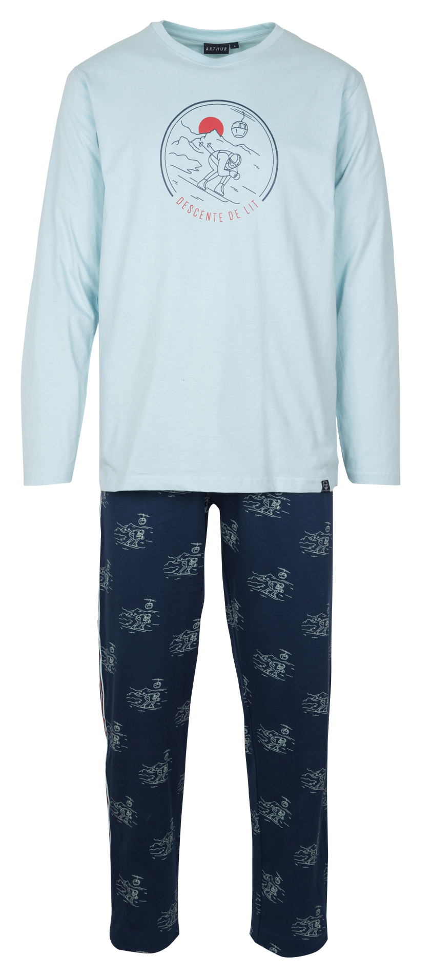 Ensemble de pyjama en coton imprimé ARTHUR Bleu