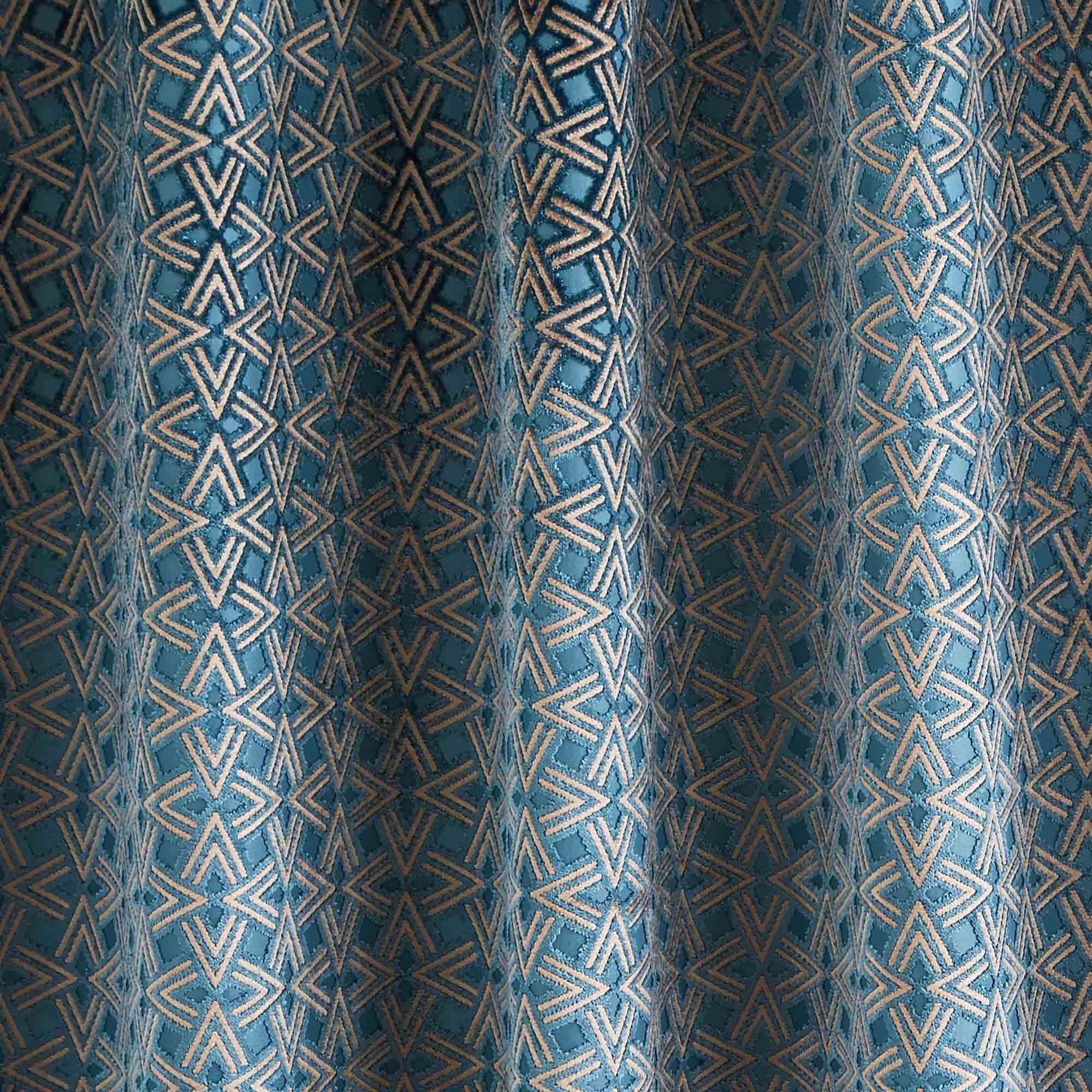 Pleated ribbon curtain MADURA Blue