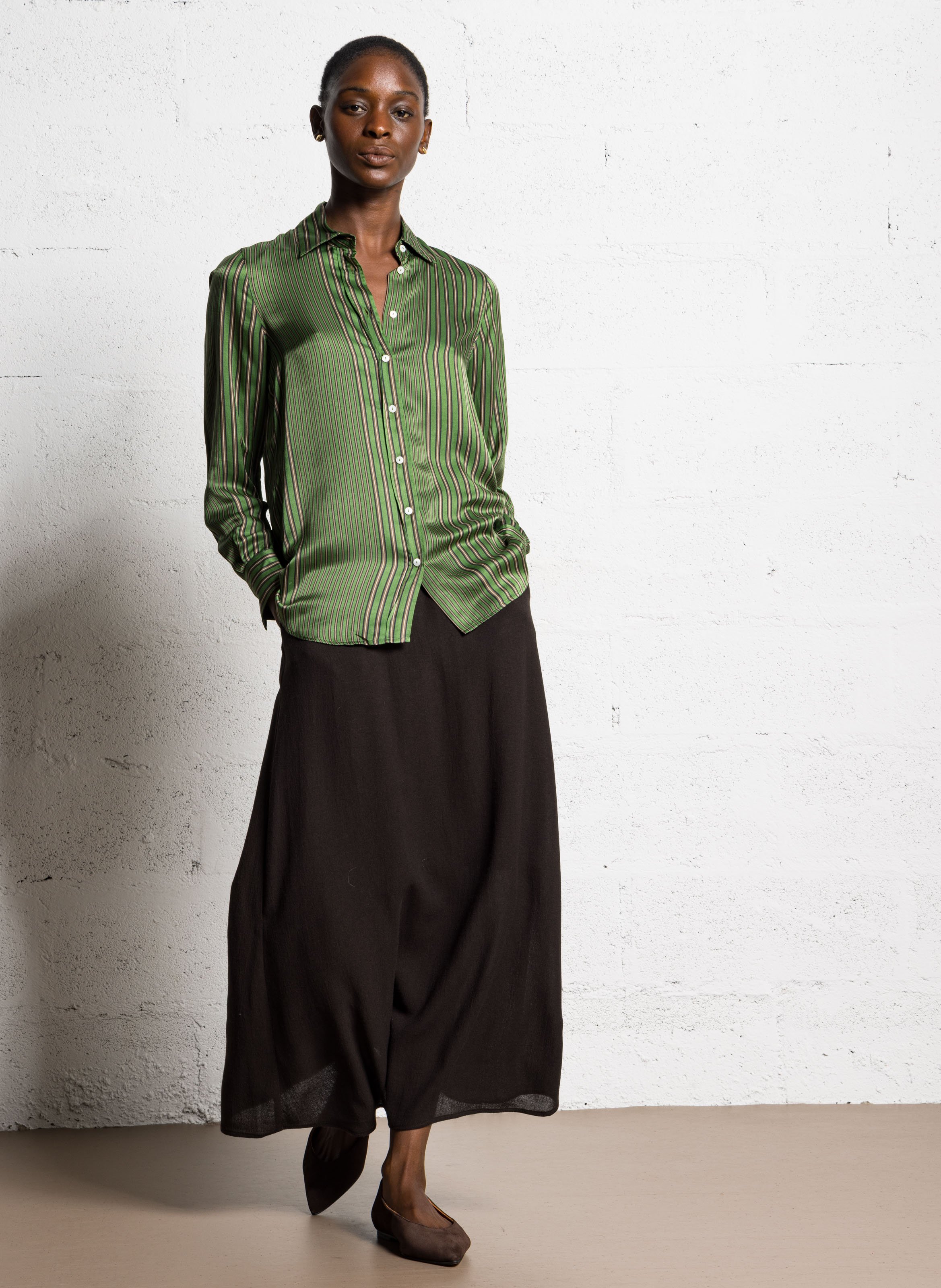 Appoline fluid striped shirt DIEGA Blue