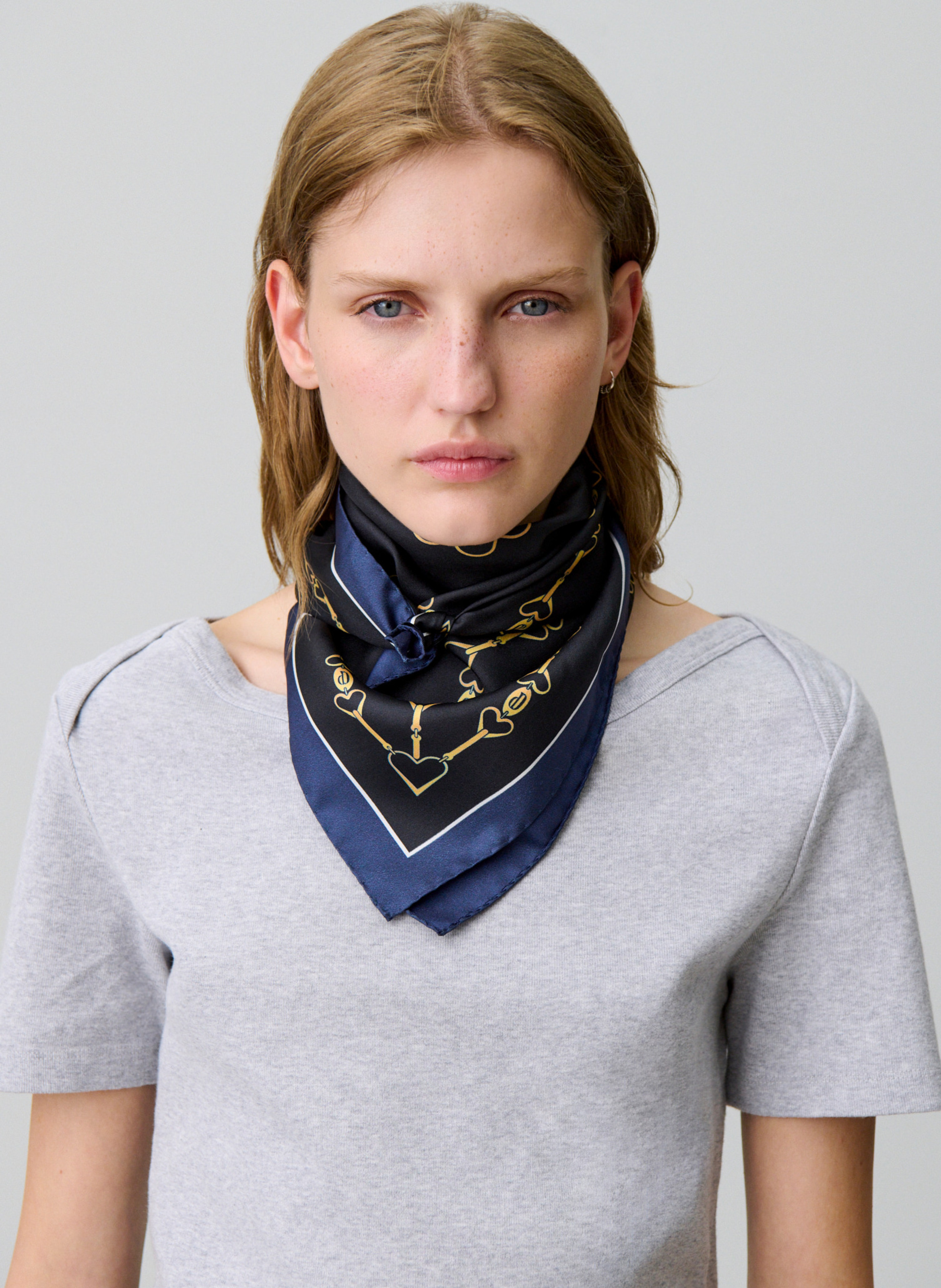 Foulard van zijde met print CLAUDIE PIERLOT Blauw